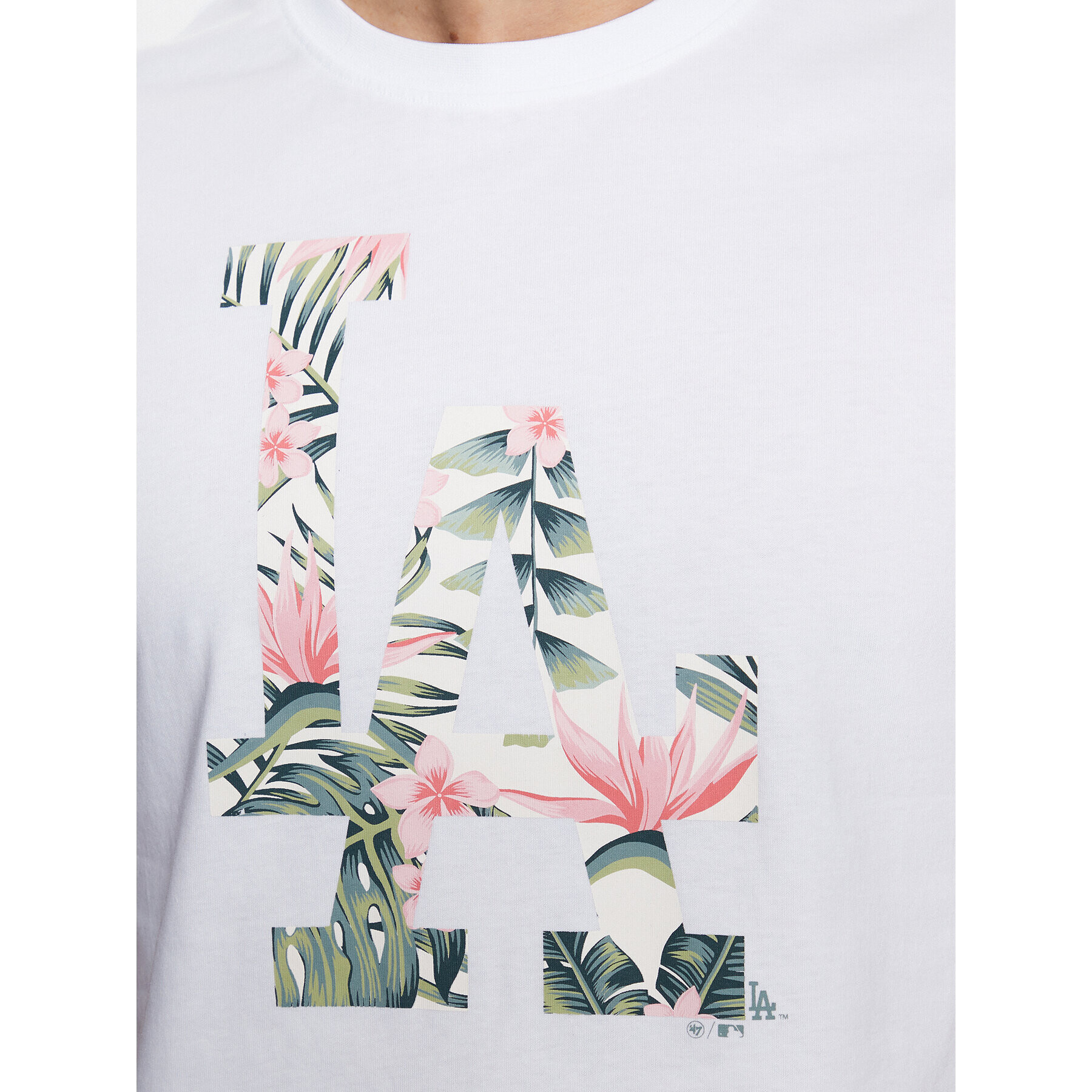 47 Brand Тишърт Los Angeles Dodgers Coastal Floral '47 Echo Tee Бял Regular Fit - Pepit.bg