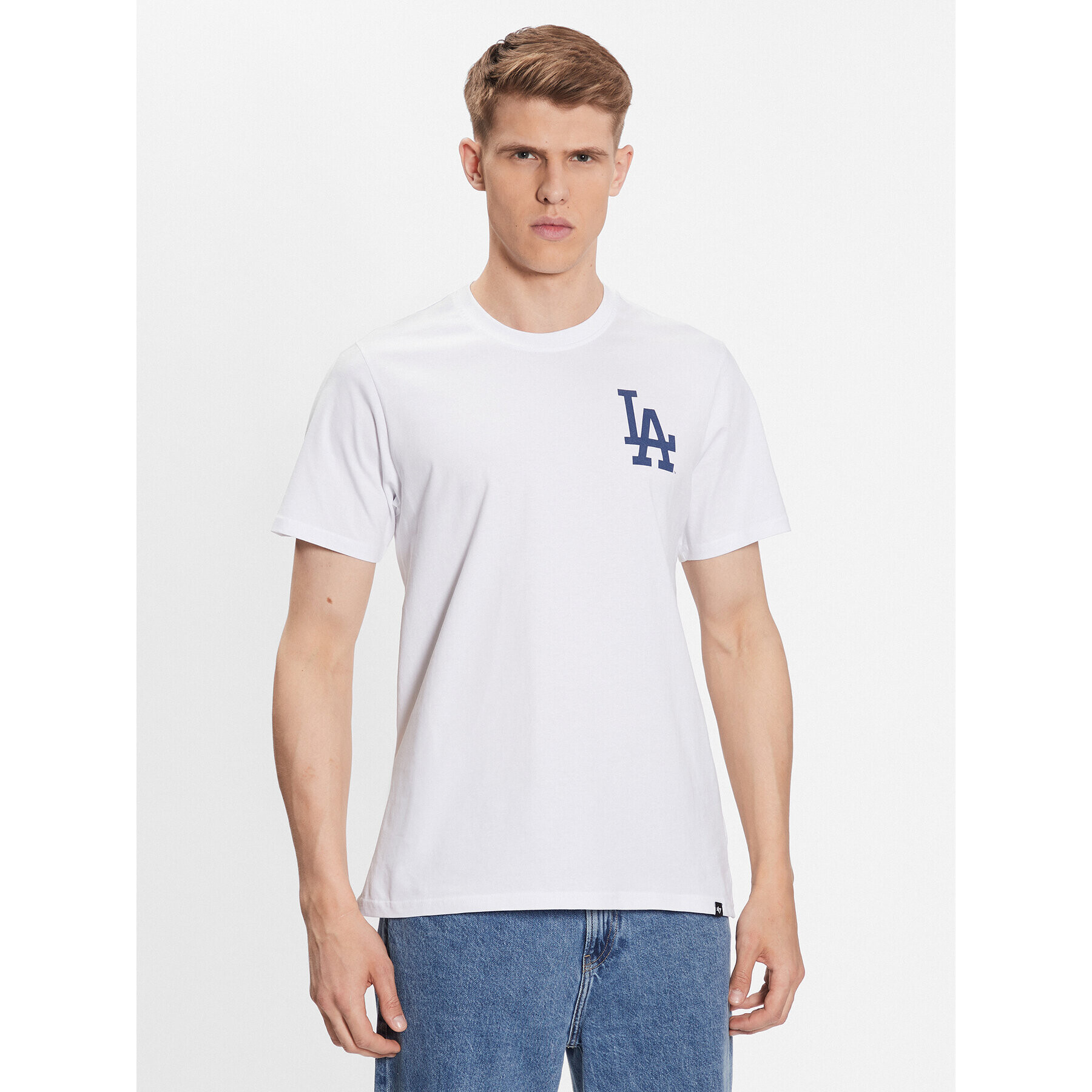 47 Brand Тишърт Los Angeles Dodgers World Series Backer '47 Echo Tee Бял Regular Fit - Pepit.bg