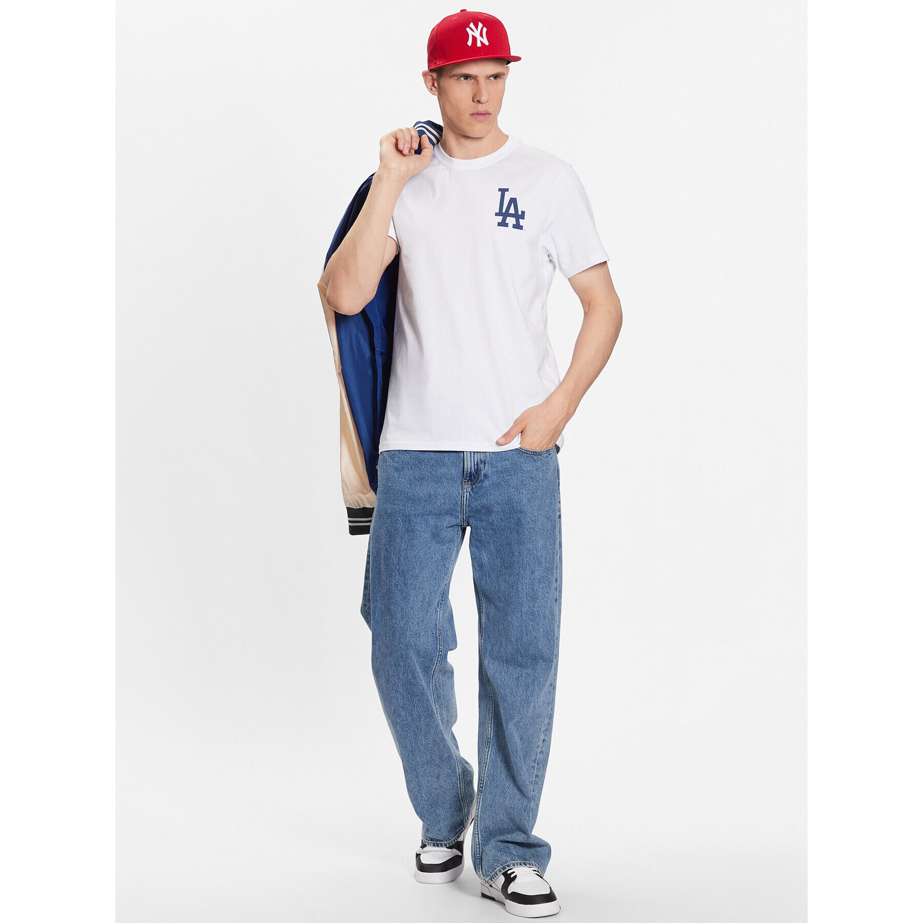 47 Brand Тишърт Los Angeles Dodgers World Series Backer '47 Echo Tee Бял Regular Fit - Pepit.bg