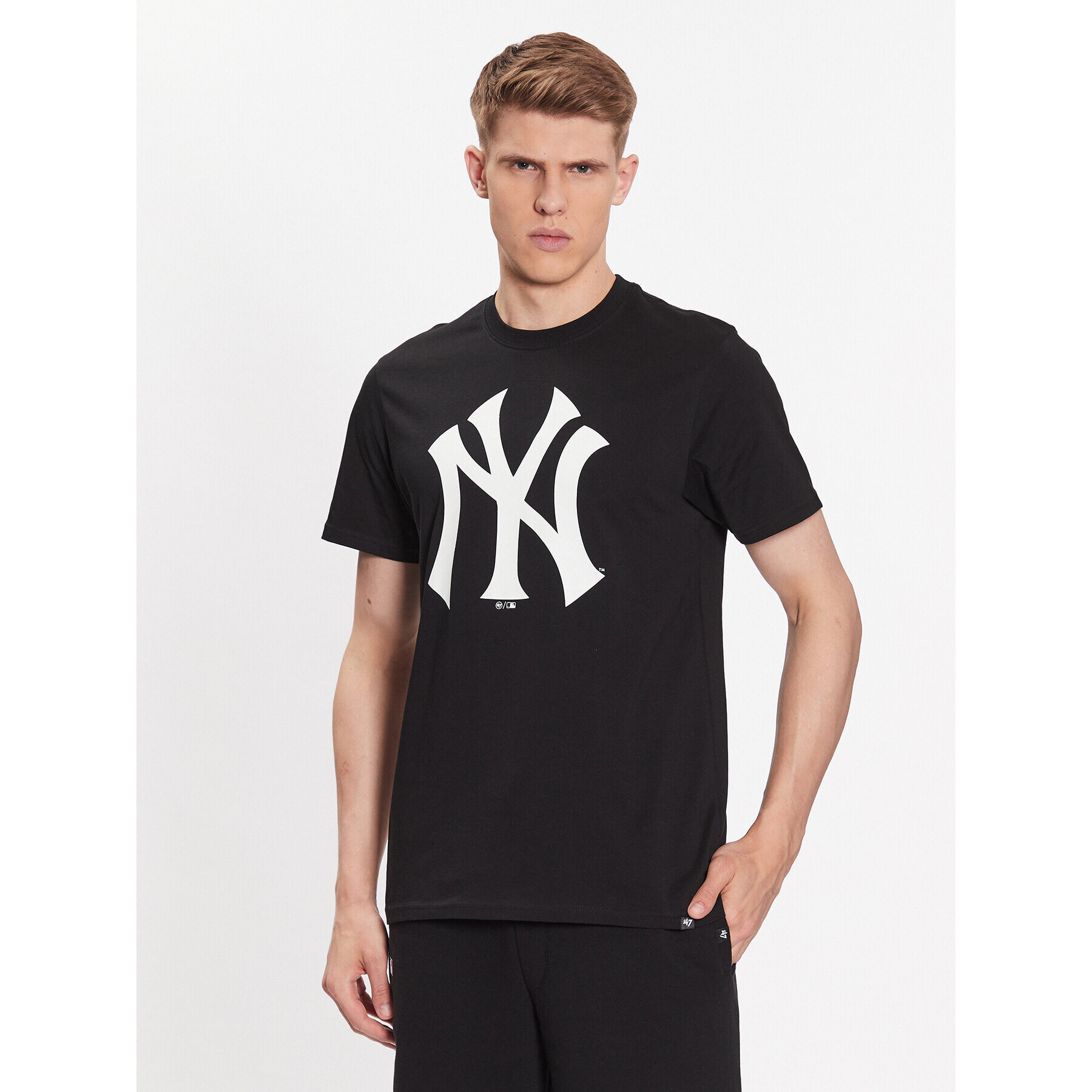 47 Brand Тишърт MLB New York Yankees Imprint 47 Echo Tee BB017TEMIME544088JK Черен Regular Fit - Pepit.bg