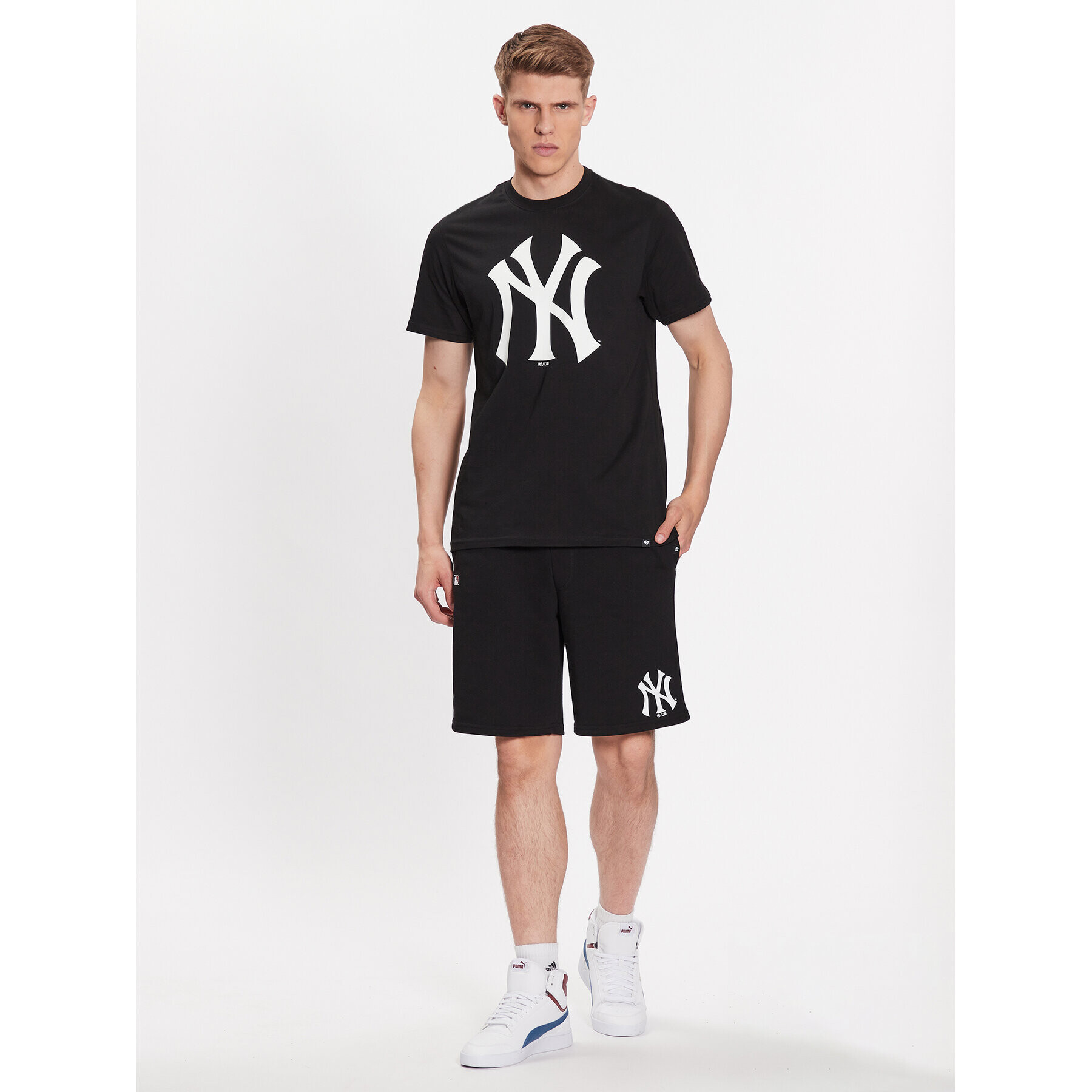 47 Brand Тишърт MLB New York Yankees Imprint 47 Echo Tee BB017TEMIME544088JK Черен Regular Fit - Pepit.bg