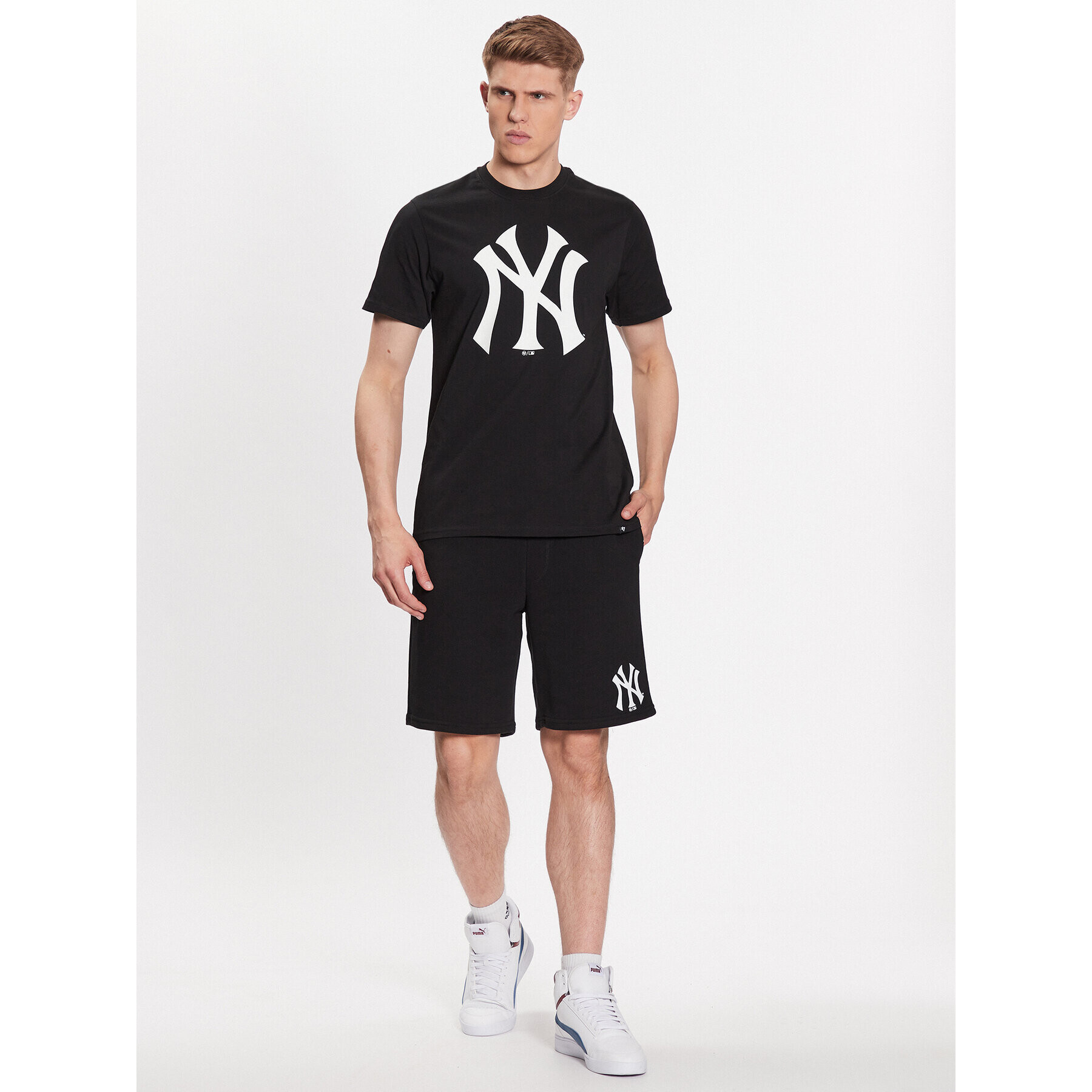 47 Brand Тишърт MLB New York Yankees Imprint 47 Echo Tee BB017TEMIME544088JK Черен Regular Fit - Pepit.bg