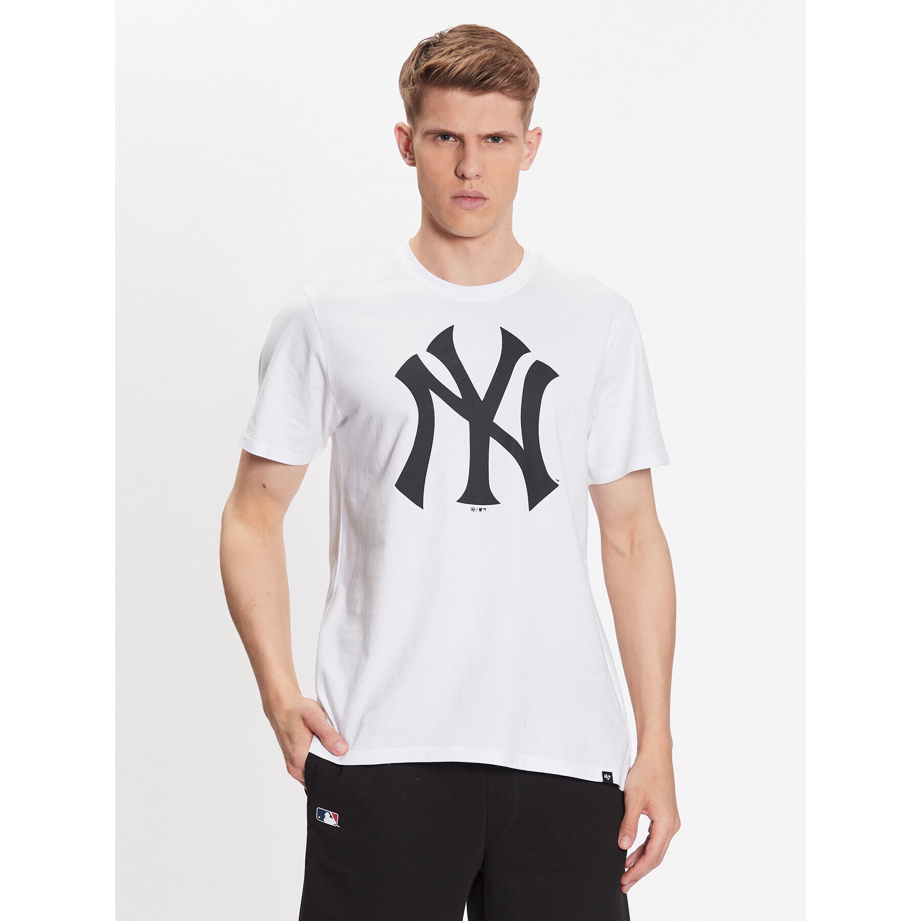 47 Brand Тишърт MLB New York Yankees Imprint 47 Echo Tee BB017TEMIME544103WW Бял Regular Fit - Pepit.bg