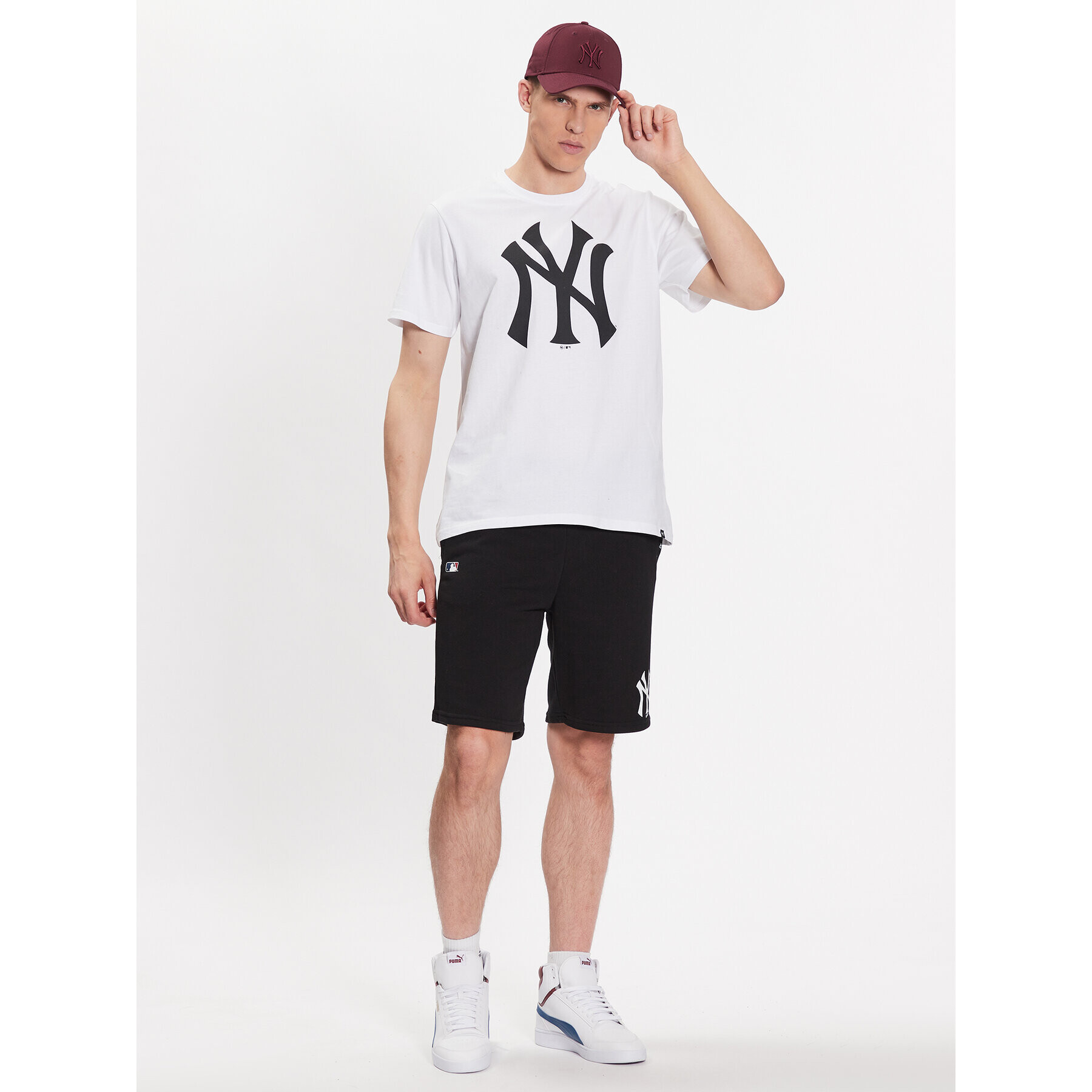 47 Brand Тишърт MLB New York Yankees Imprint 47 Echo Tee BB017TEMIME544103WW Бял Regular Fit - Pepit.bg