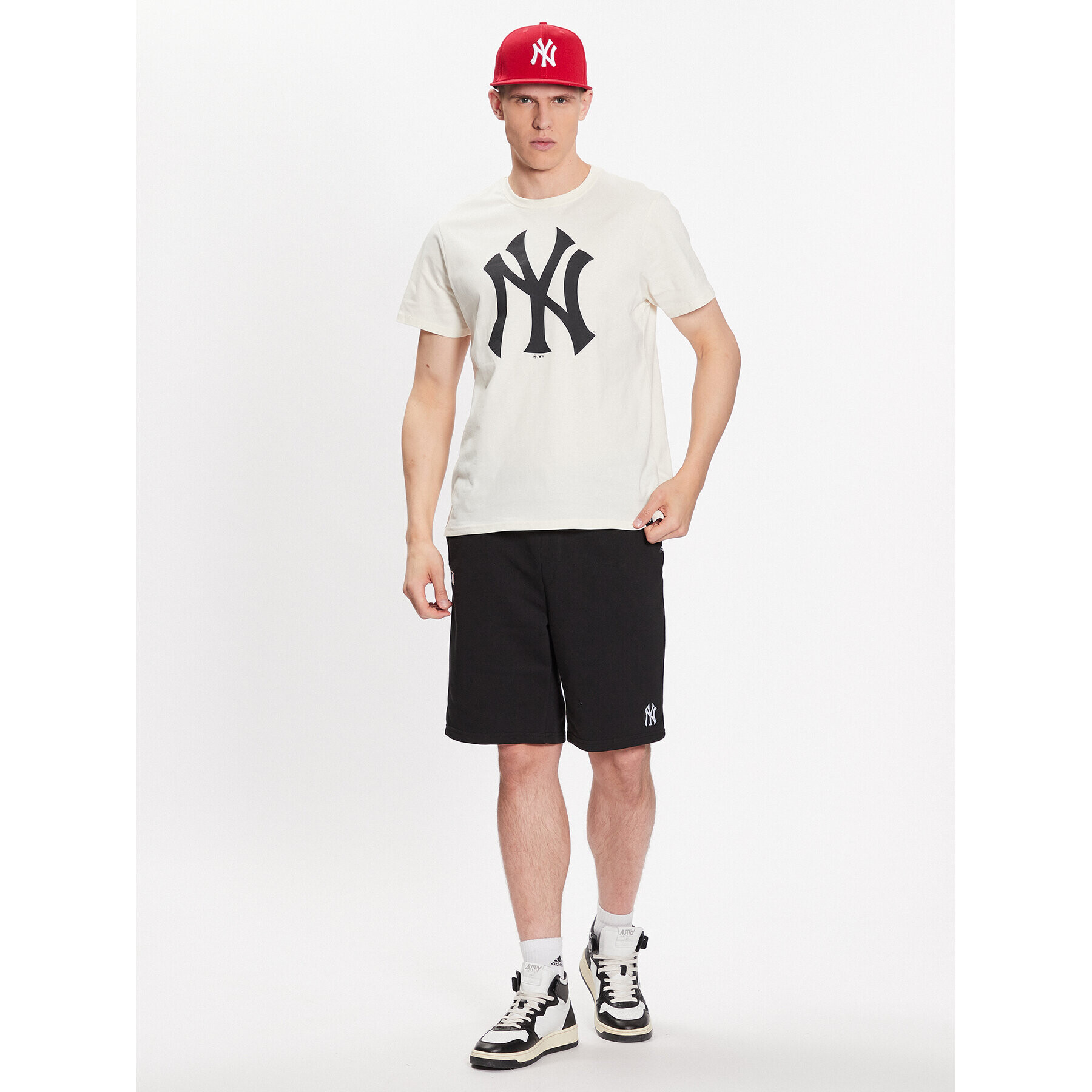 47 Brand Тишърт MLB New York Yankees Imprint 47 Echo Tee BB017TEMIME544104CL Екрю Regular Fit - Pepit.bg