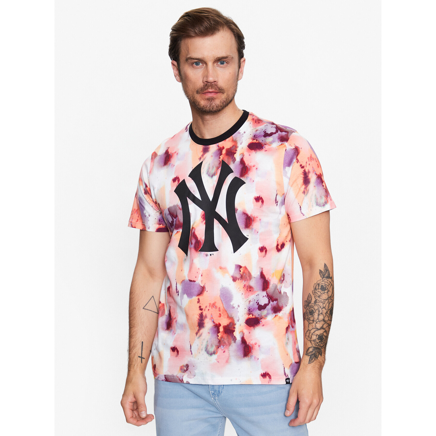 47 Brand Тишърт New York Yankees Day Glow Repeat 47 Echo Tee Цветен Regular Fit - Pepit.bg