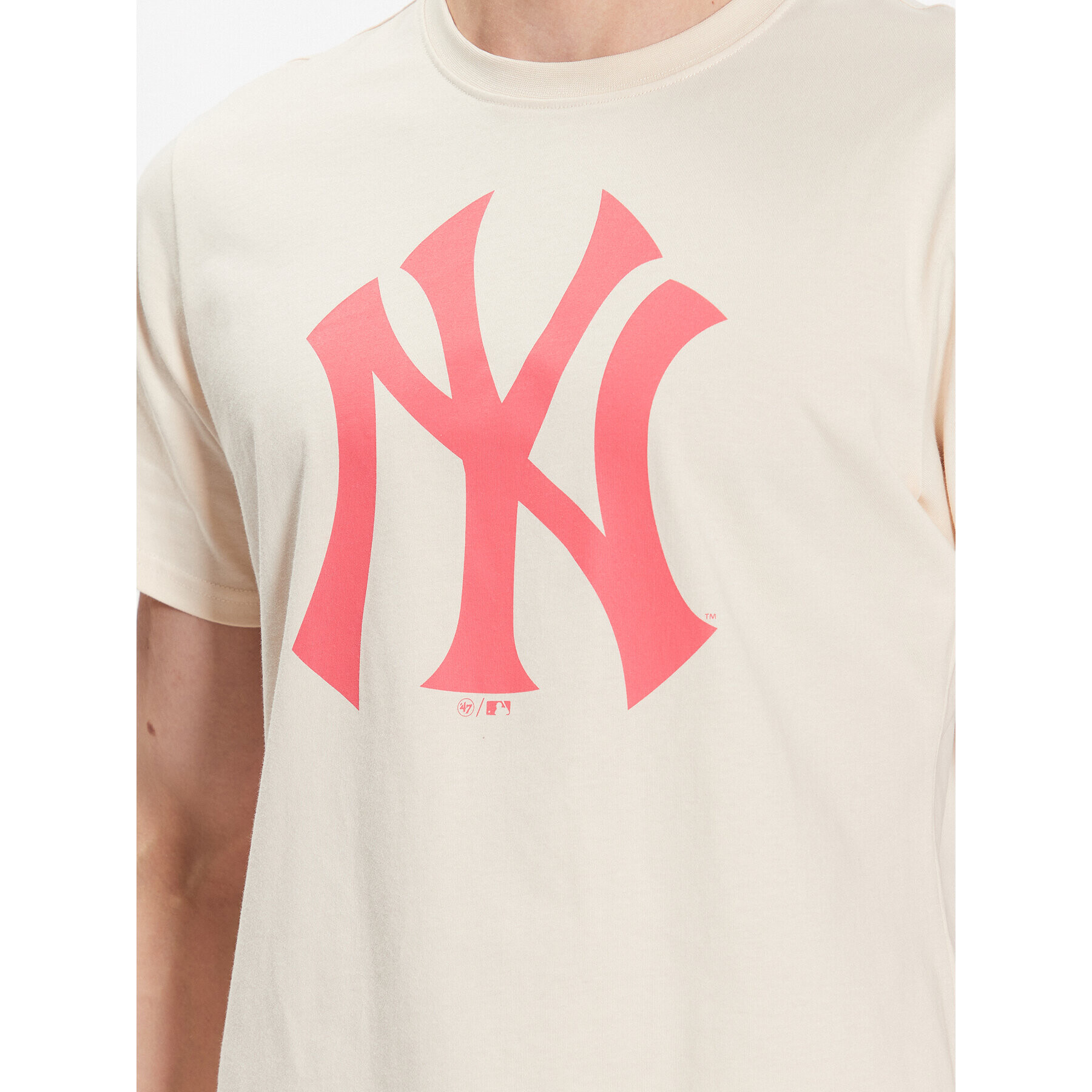 47 Brand Тишърт New York Yankees Imprint '47 Echo Tee Бежов Regular Fit - Pepit.bg