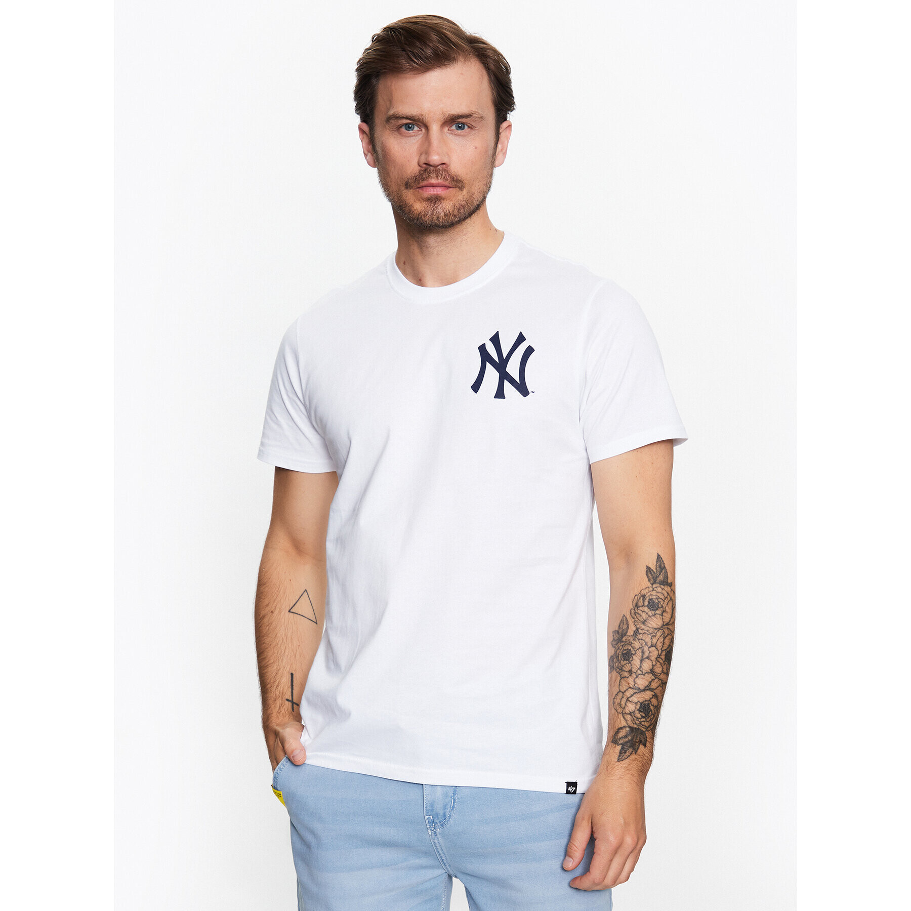 47 Brand Тишърт New York Yankees World Series Backer '47 Echo Tee Бял Regular Fit - Pepit.bg