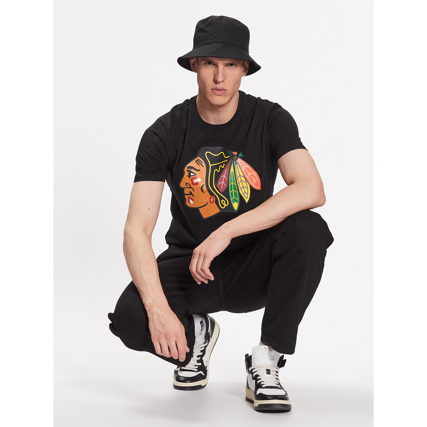 47 Brand Тишърт NHL Chicago Blackhawks Imprint '47 Echo Tee HH004TEMIME544230JK Черен Regular Fit - Pepit.bg