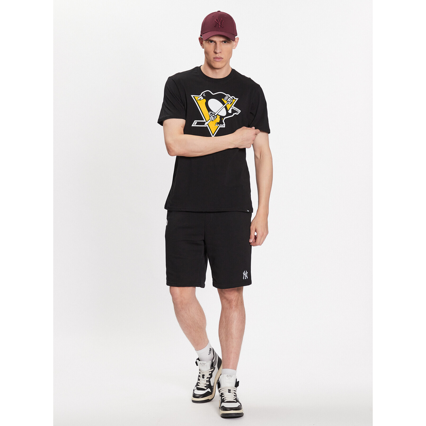 47 Brand Тишърт NHL Pittsburgh Penguins Imprint '47 Echo Tee HH015TEMIME544252JK Черен Regular Fit - Pepit.bg