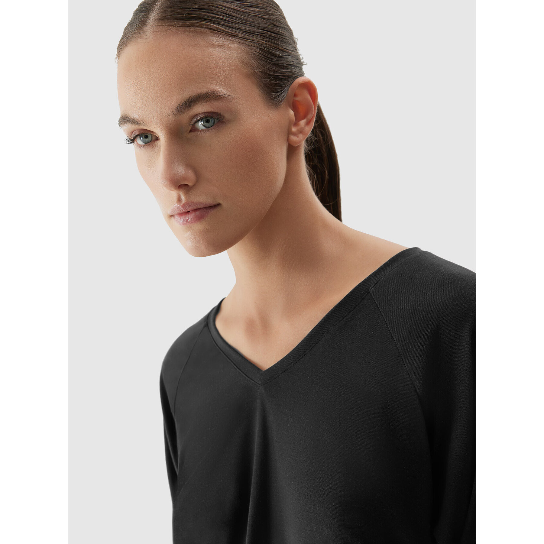 4F Блуза AW23TFLOF153 Сив Slim Fit - Pepit.bg