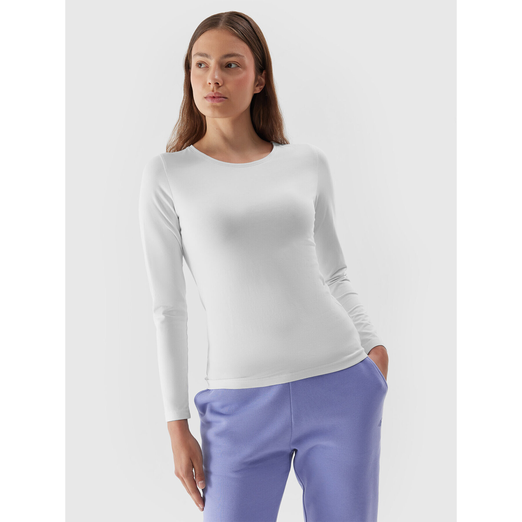 4F Блуза AW23TLONF167 Бял Slim Fit - Pepit.bg
