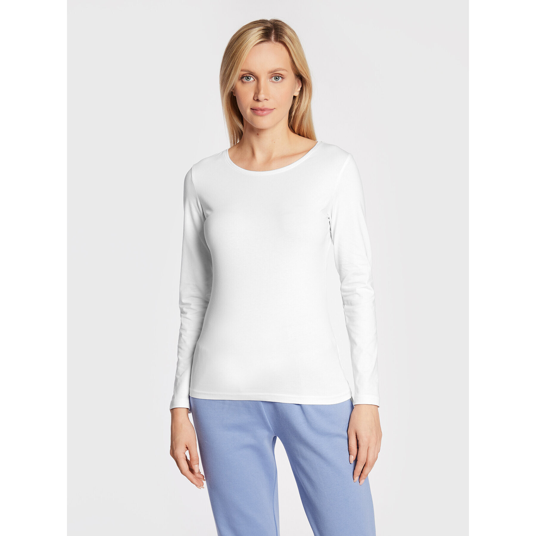 4F Блуза H4Z22-TSDL350 Бял Slim Fit - Pepit.bg