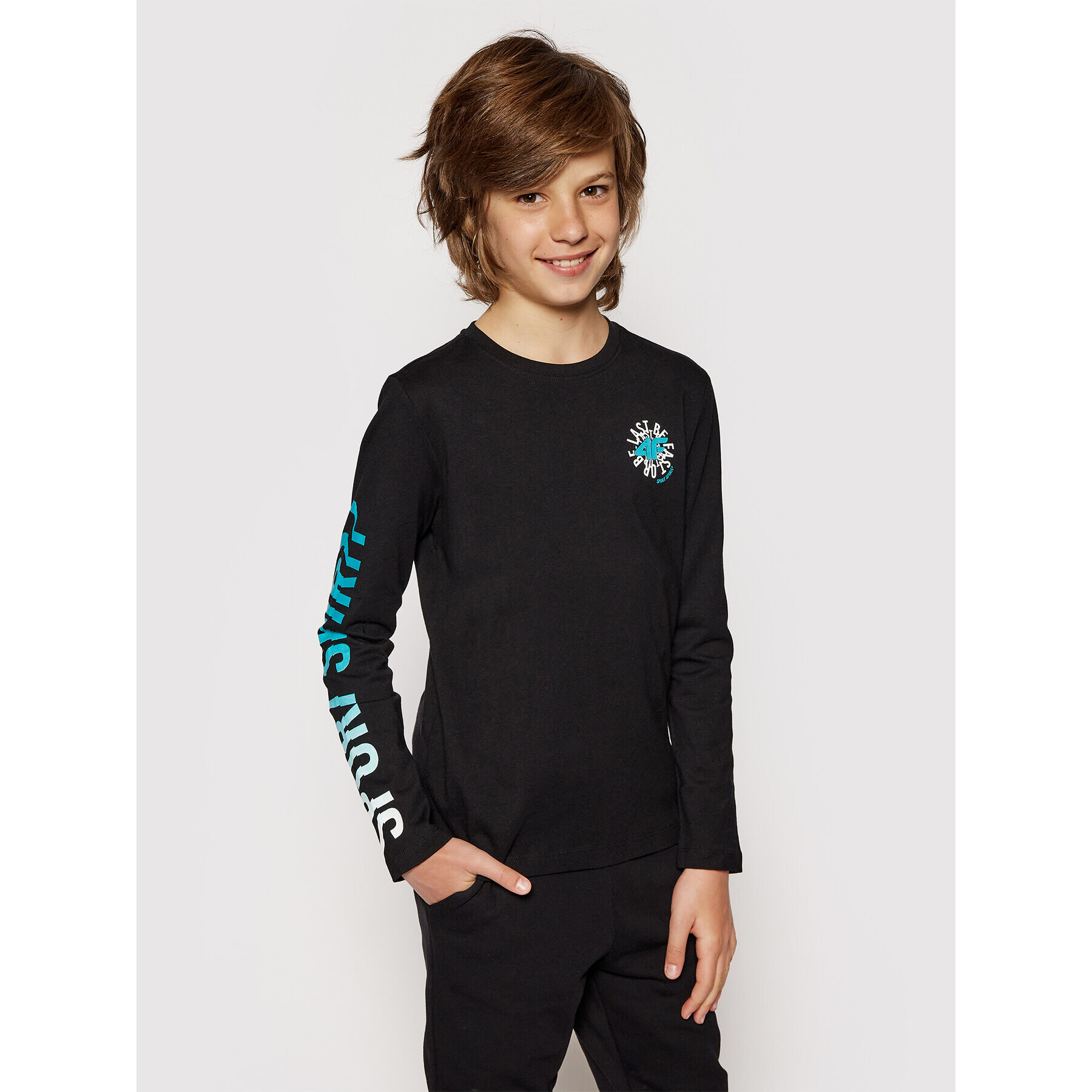 4F Блуза HJL21-JTSML001A Черен Regular Fit - Pepit.bg