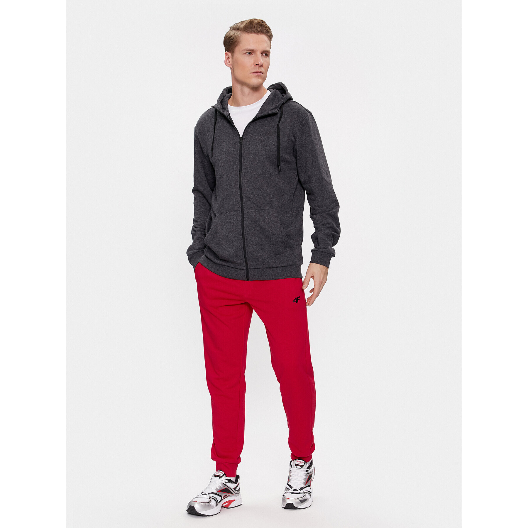 4F Долнище анцуг AW23TTROM451 Червен Regular Fit - Pepit.bg