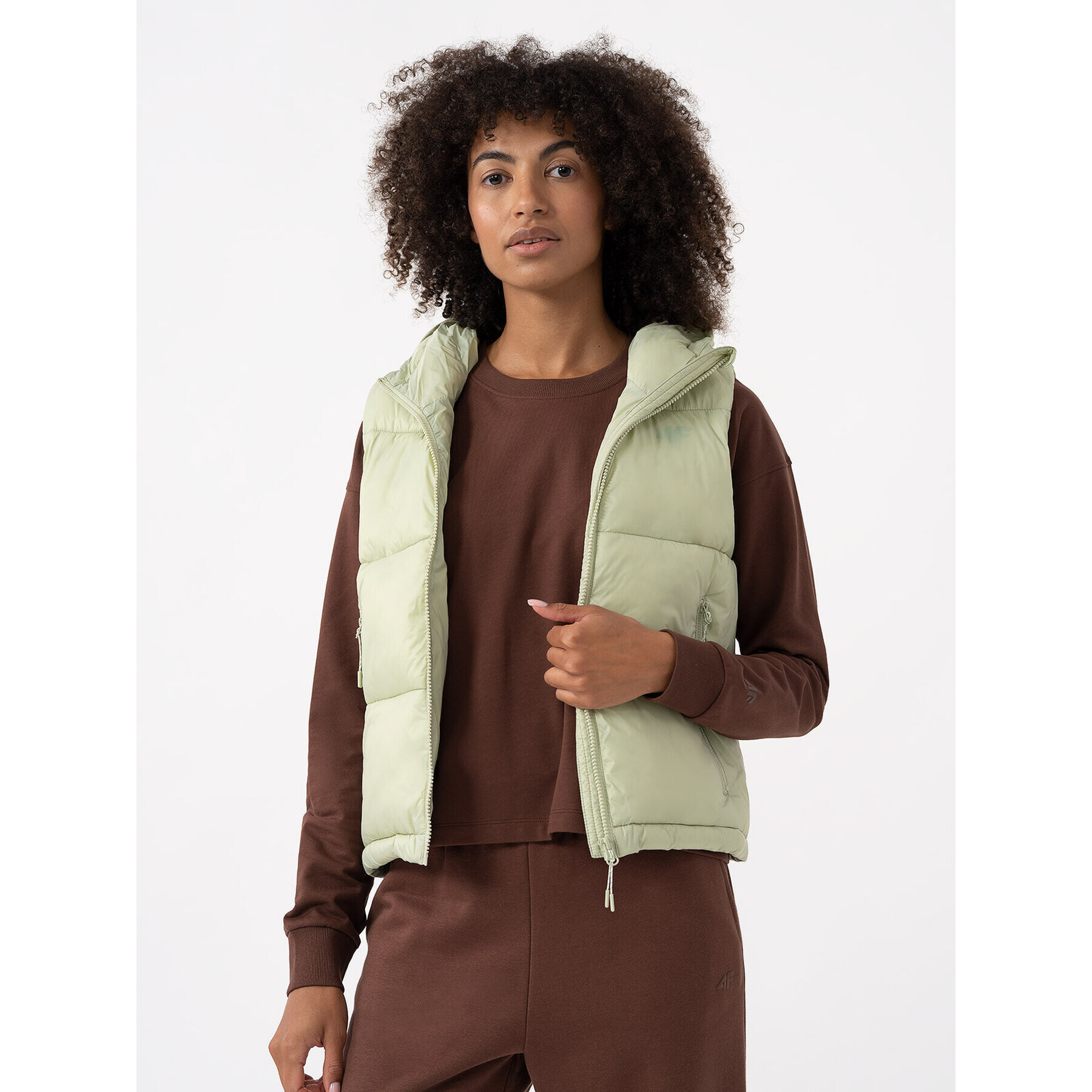 4F Елек AW23TVESF073 Зелен Regular Fit - Pepit.bg