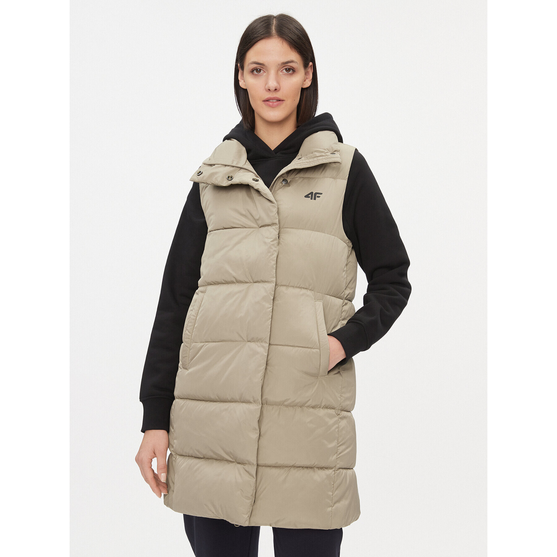 4F Елек AW23TVESF076 Бежов Regular Fit - Pepit.bg