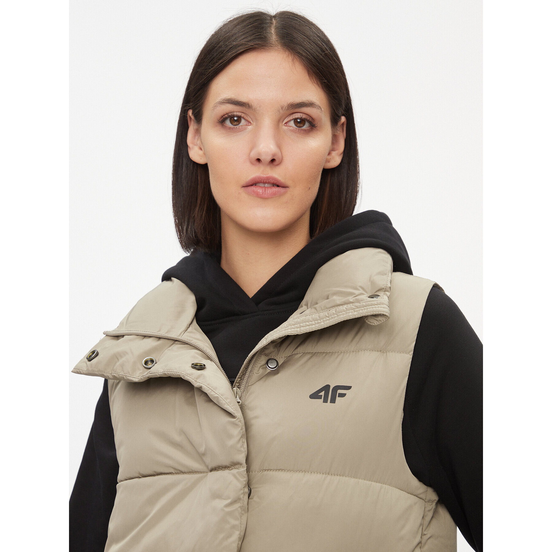 4F Елек AW23TVESF076 Бежов Regular Fit - Pepit.bg