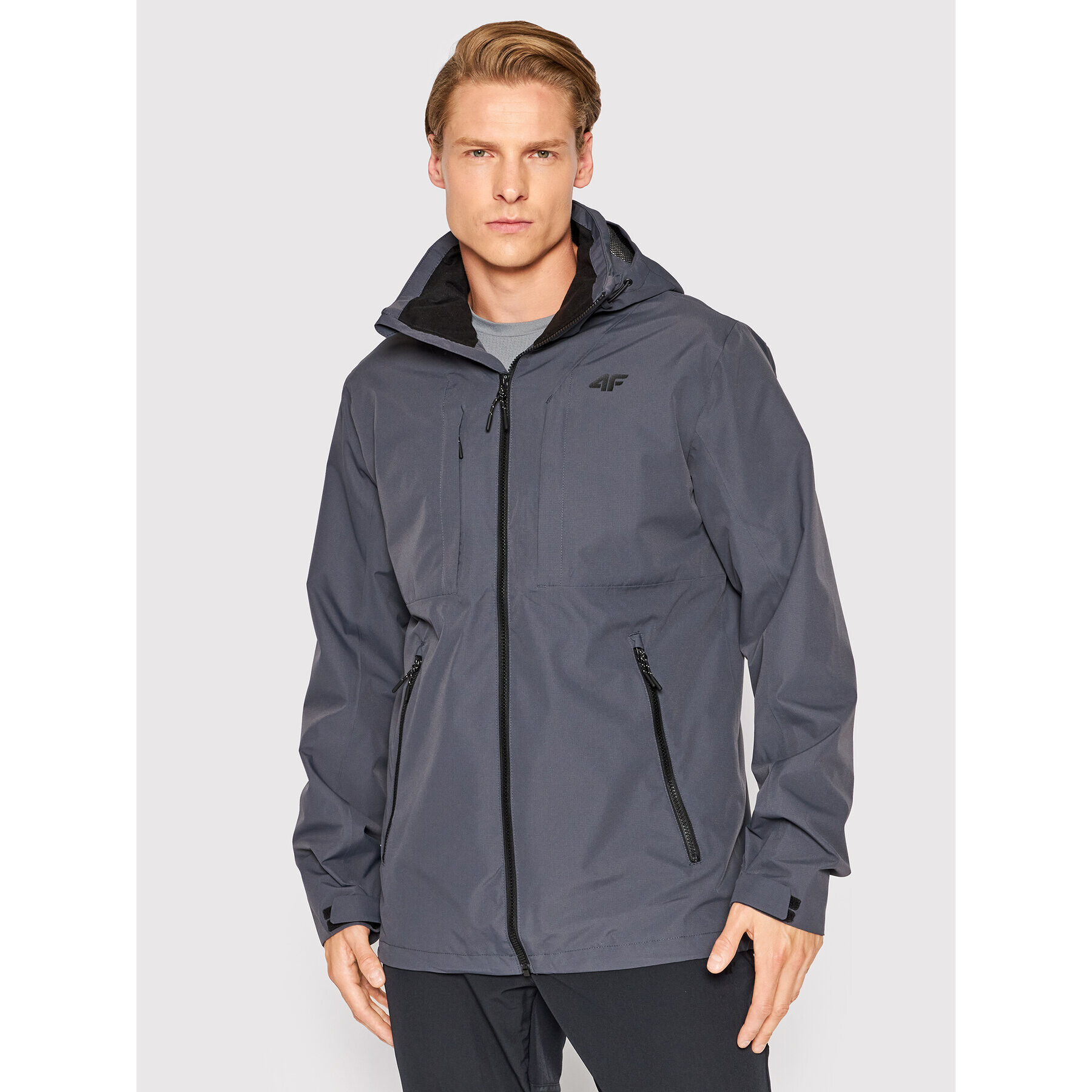 4F Яке за дъжд H4L22-KUM003 Сив Regular Fit - Pepit.bg
