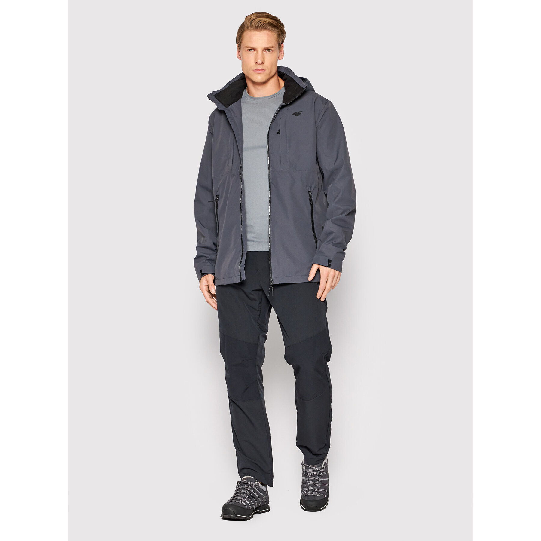 4F Яке за дъжд H4L22-KUM003 Сив Regular Fit - Pepit.bg