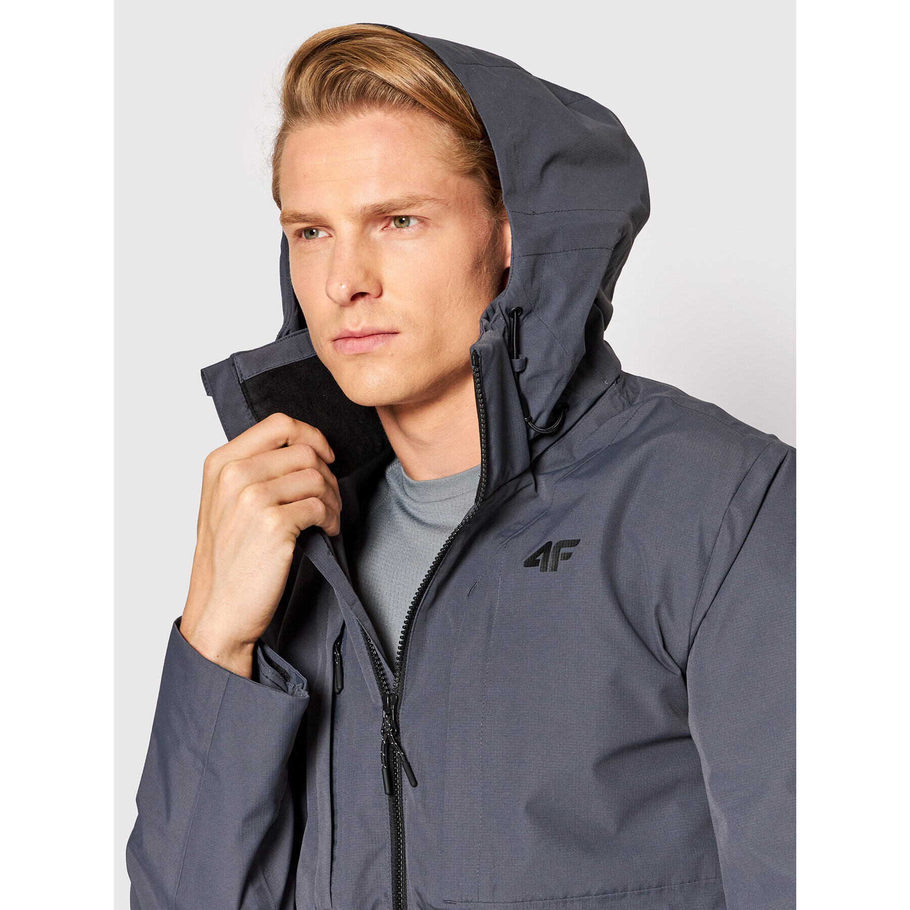 4F Яке за дъжд H4L22-KUM003 Сив Regular Fit - Pepit.bg
