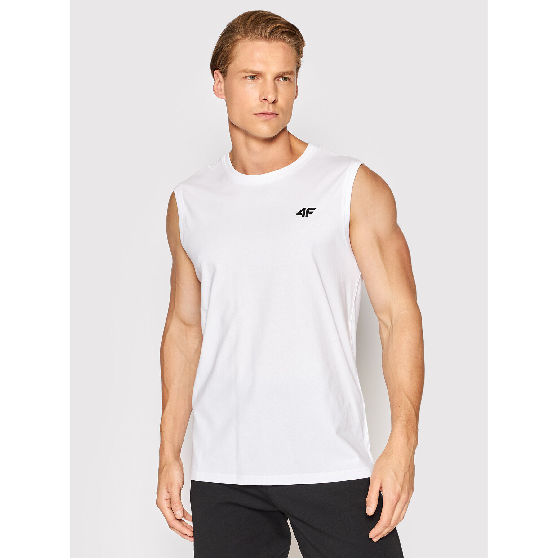 4F Мъжки топ H4L22-TSM350 Бял Regular Fit - Pepit.bg