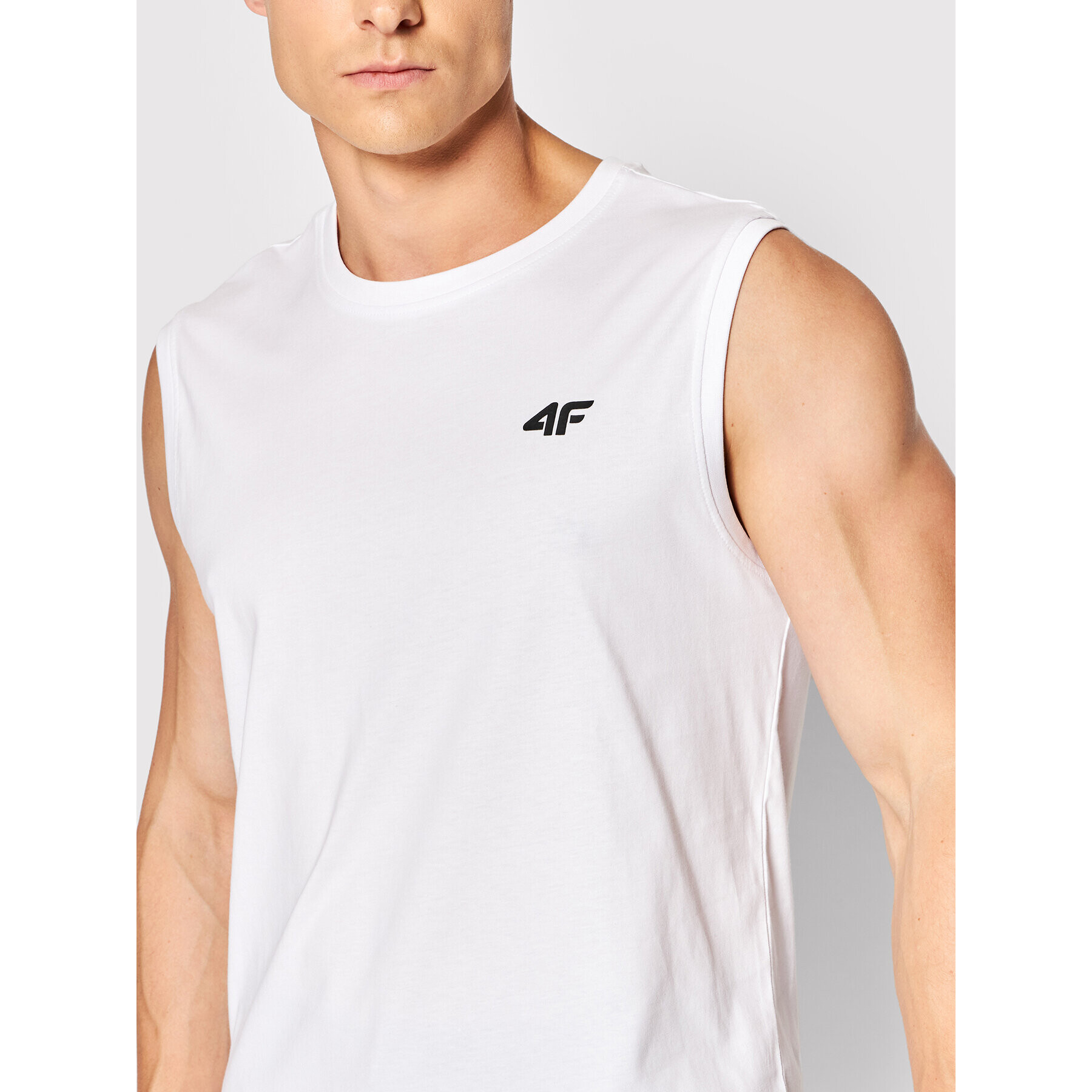 4F Мъжки топ H4L22-TSM350 Бял Regular Fit - Pepit.bg