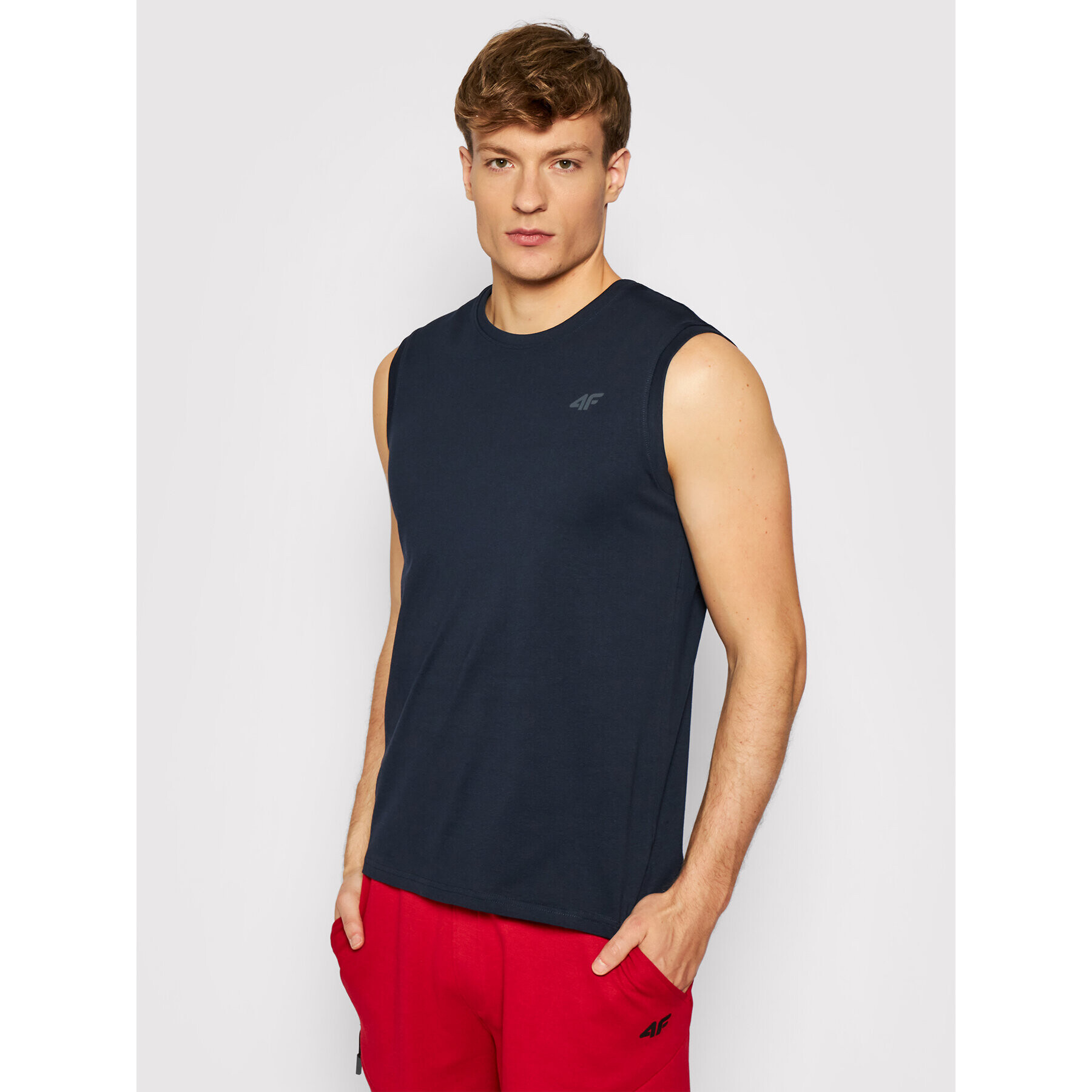 4F Мъжки топ NOSH4-TSM001 Тъмносин Regular Fit - Pepit.bg