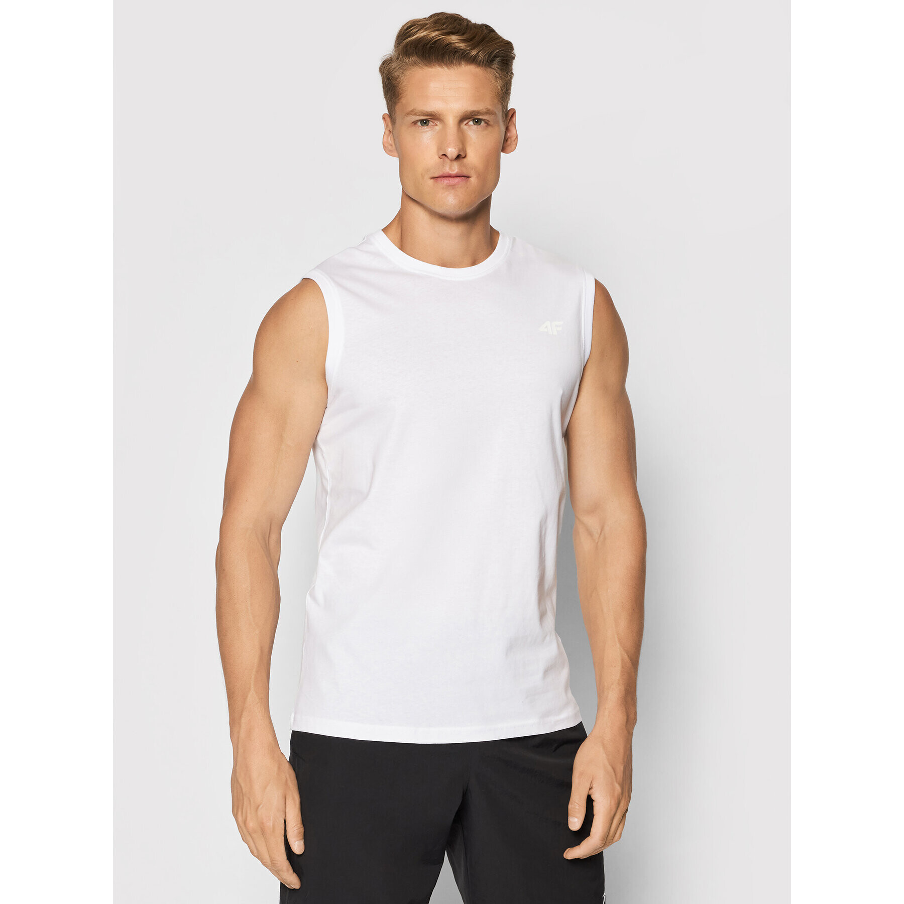 4F Мъжки топ TSM001 Бял Regular Fit - Pepit.bg
