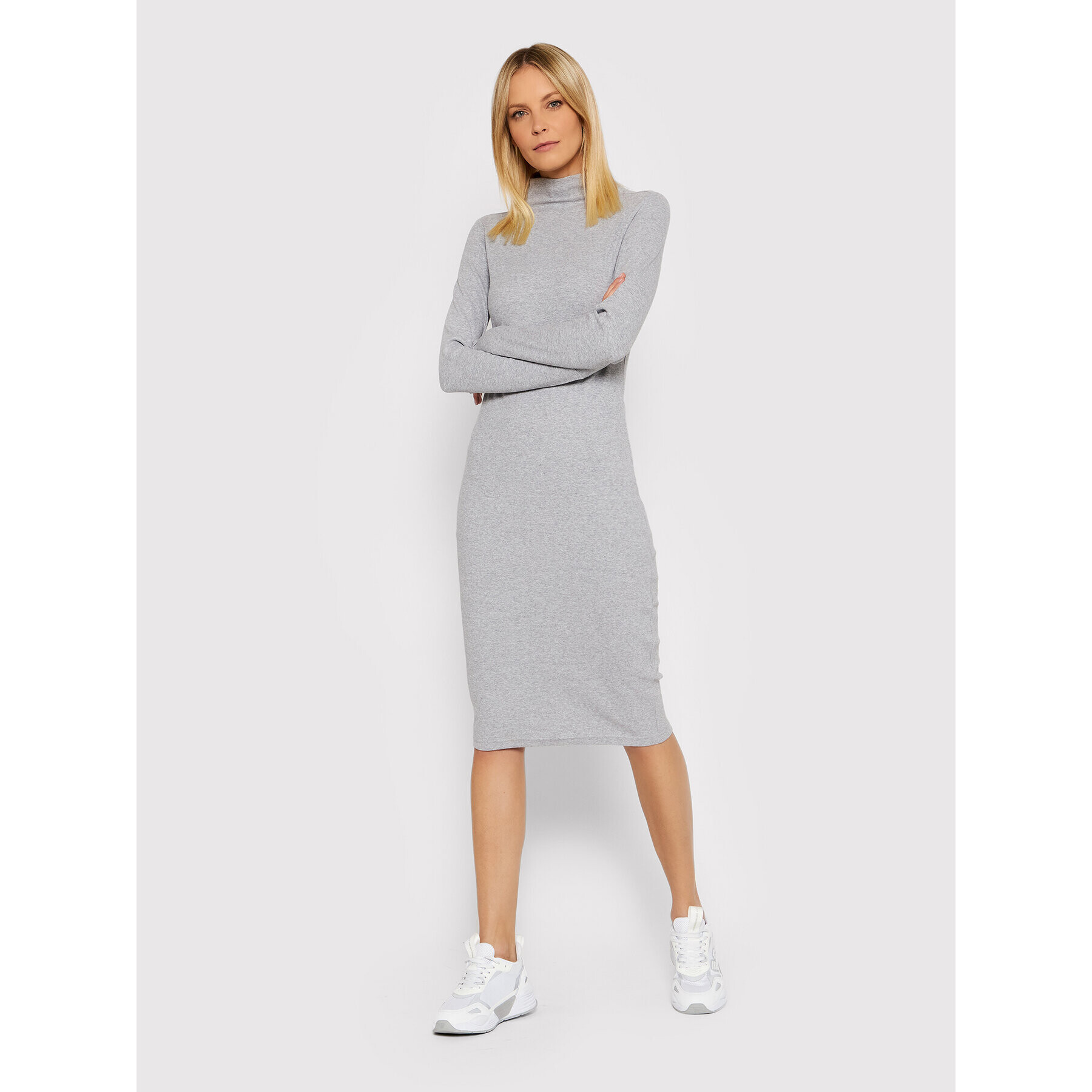 4F Плетена рокля H4Z21-SUDD013 Сив Slim Fit - Pepit.bg