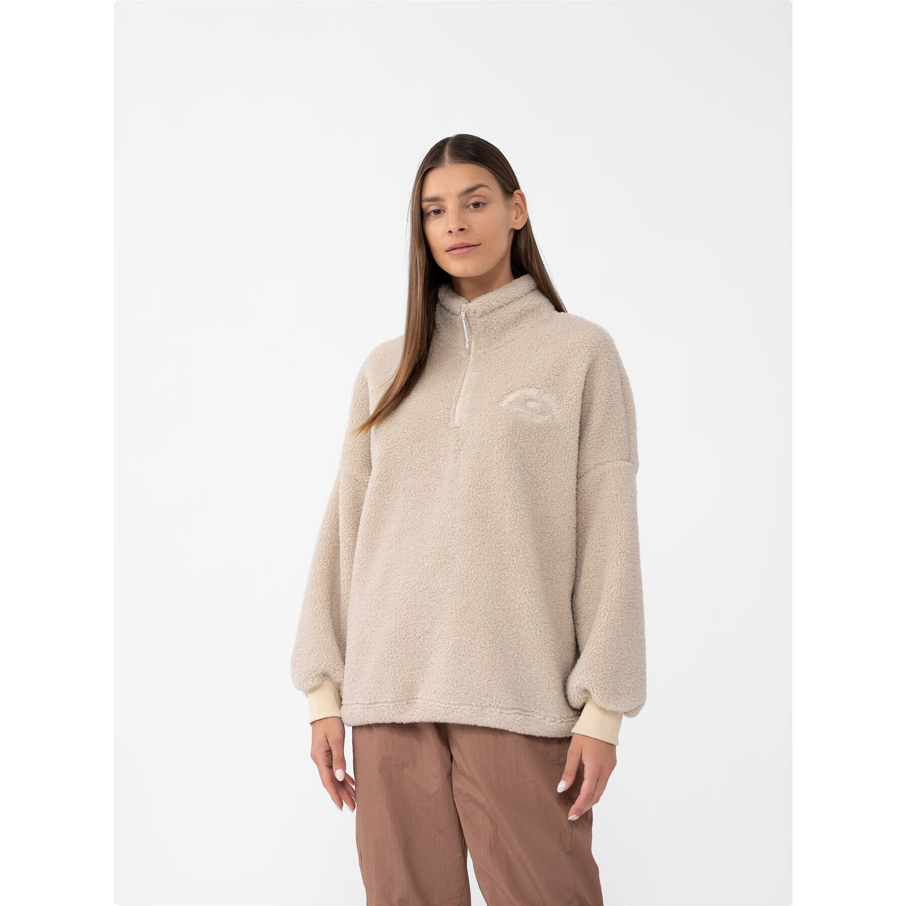 4F Полар AW23TFLEF140 Бежов Regular Fit - Pepit.bg