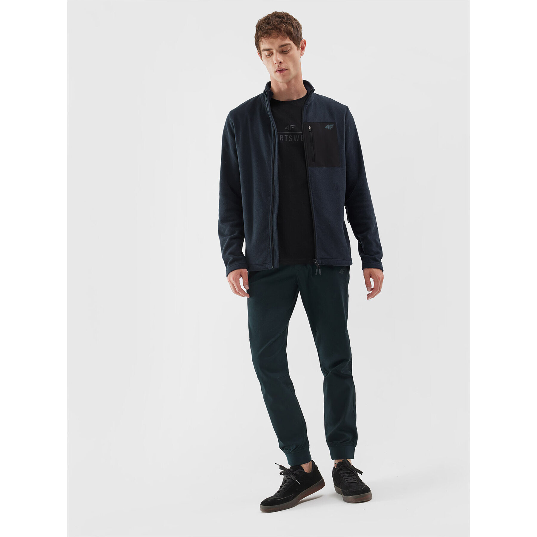 4F Полар AW23TFLEM123 Син Regular Fit - Pepit.bg