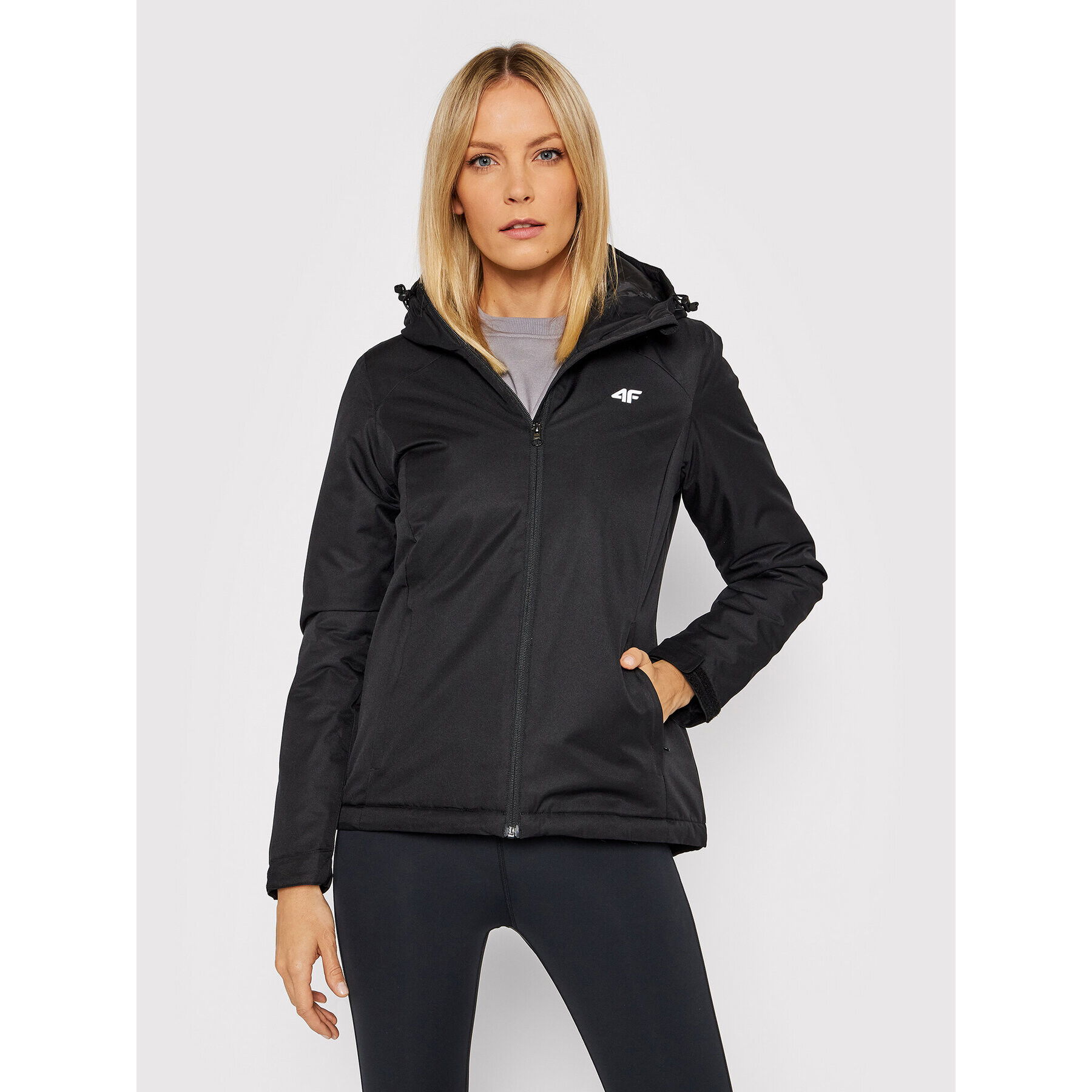 4F Преходно яке NOSH4-KUD351 Черен Regular Fit - Pepit.bg