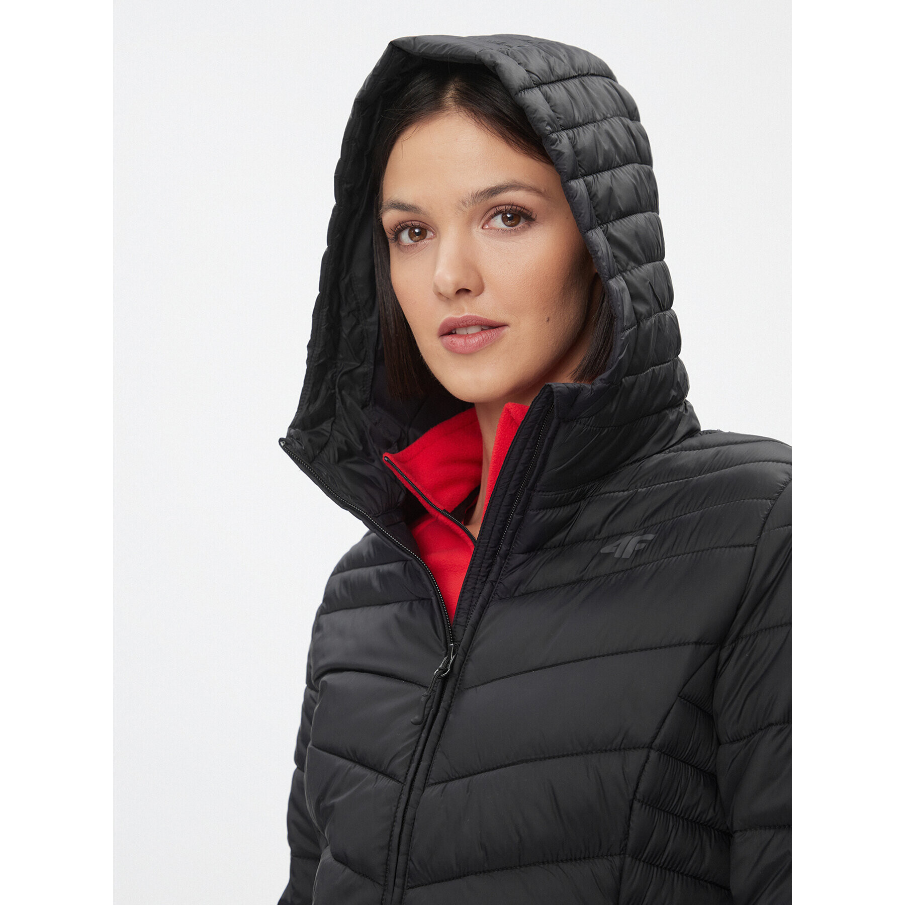 4F Пухено яке AW23TDJAF225 Черен Slim Fit - Pepit.bg