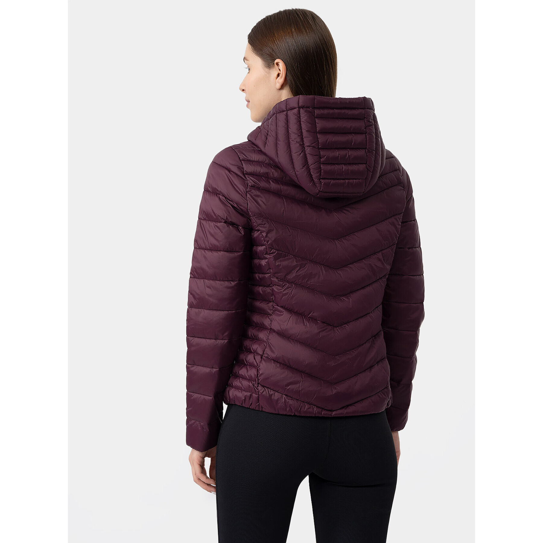 4F Пухено яке AW23TDJAF225 Виолетов Slim Fit - Pepit.bg