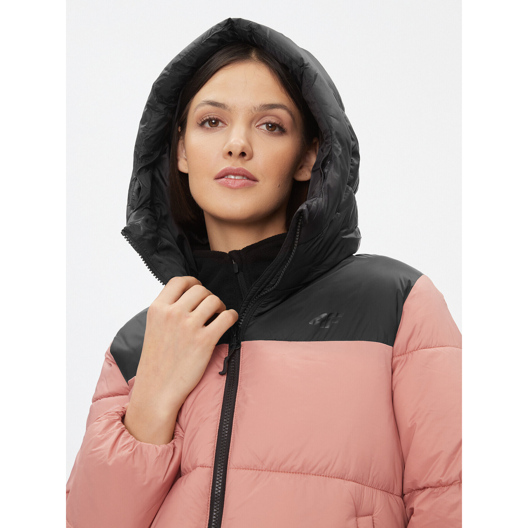 4F Пухено яке AW23TDJAF230 Коралов Regular Fit - Pepit.bg