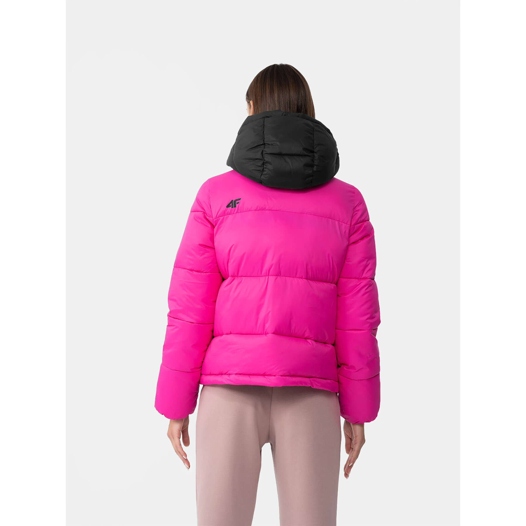 4F Пухено яке AW23TDJAF230 Розов Regular Fit - Pepit.bg