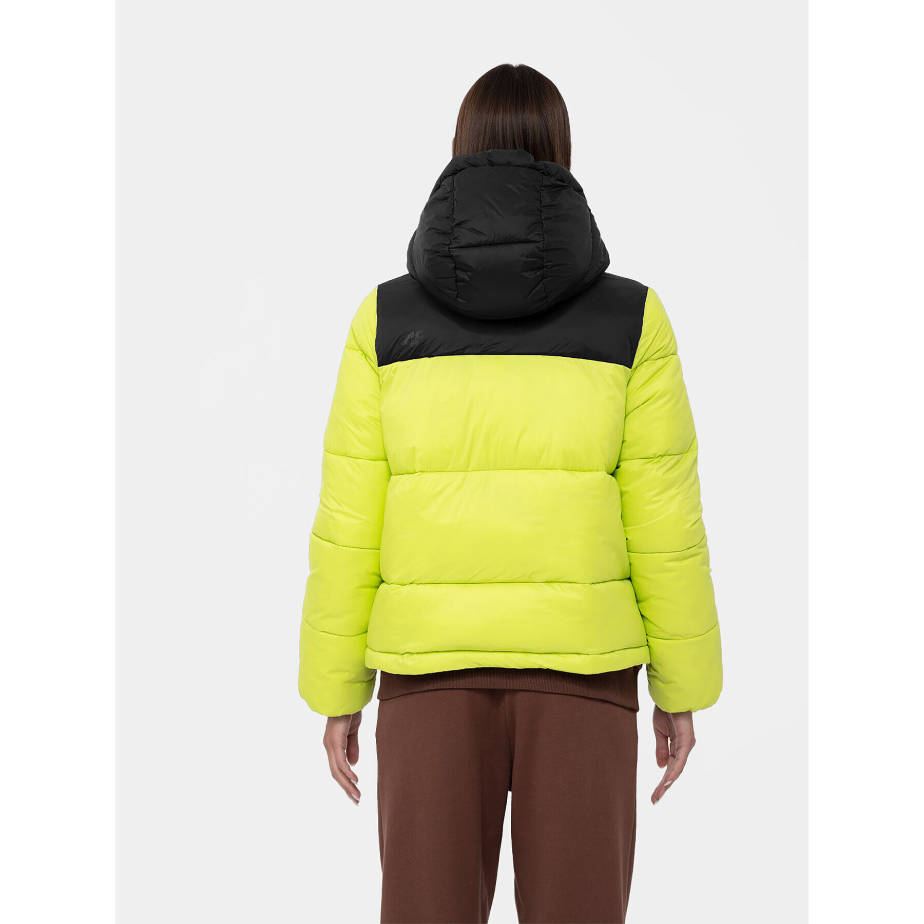 4F Пухено яке AW23TDJAF230 Зелен Regular Fit - Pepit.bg