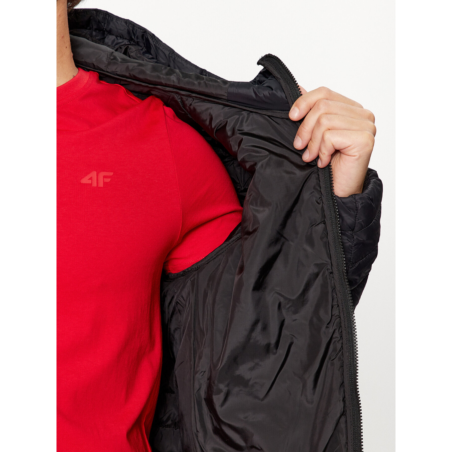 4F Пухено яке AW23TDJAM240 Черен Regular Fit - Pepit.bg