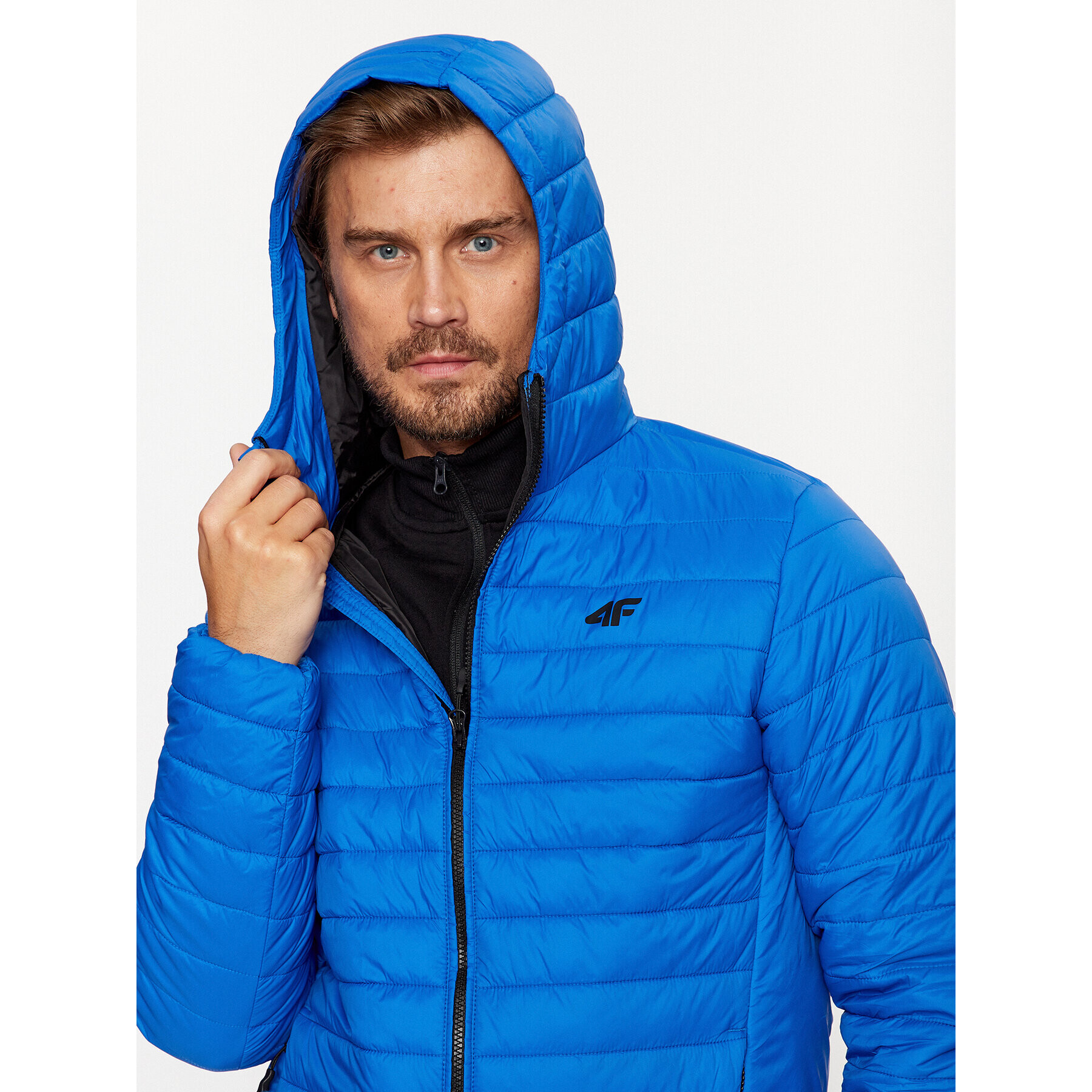 4F Пухено яке AW23TDJAM240 Син Regular Fit - Pepit.bg