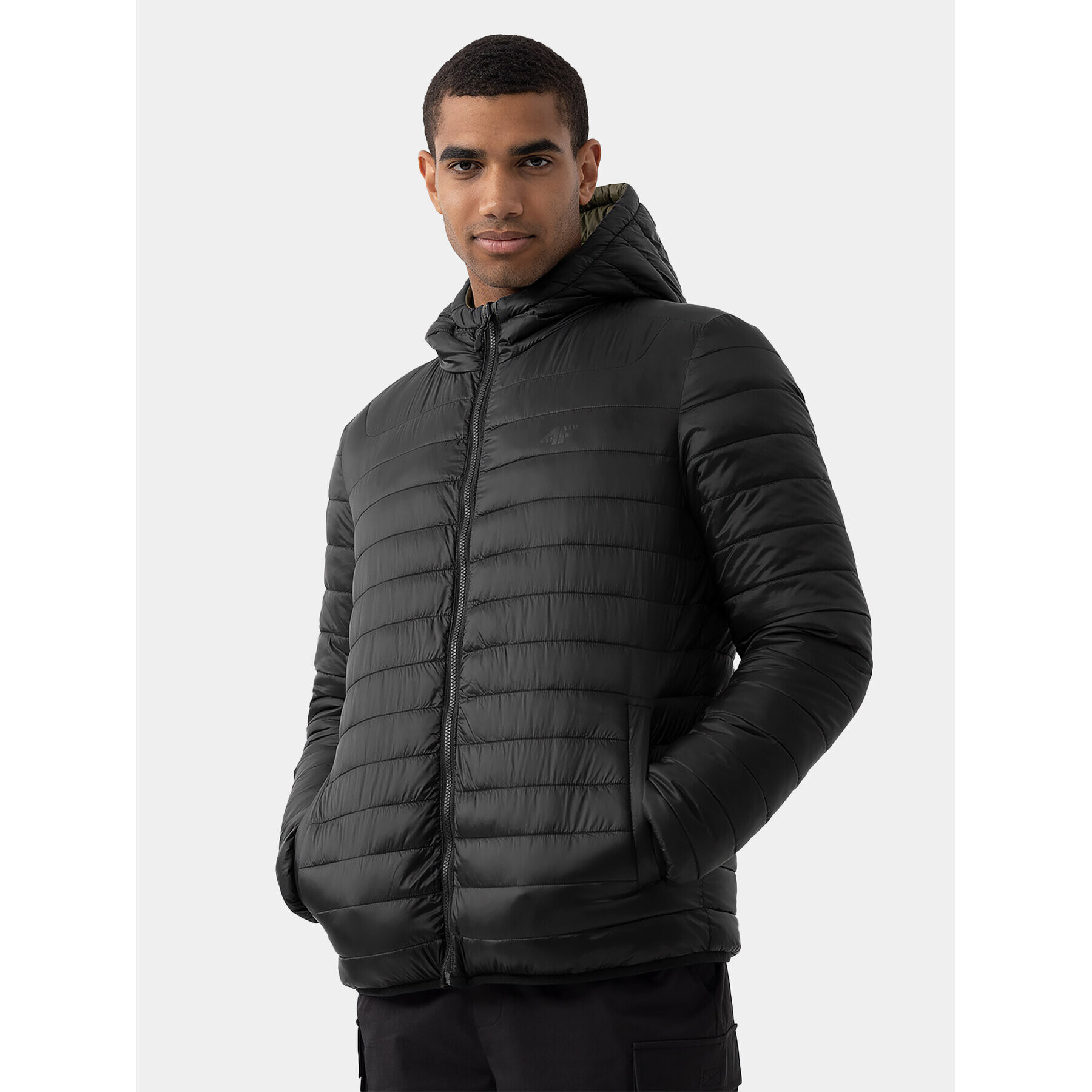4F Пухено яке AW23TDJAM242 Зелен Regular Fit - Pepit.bg