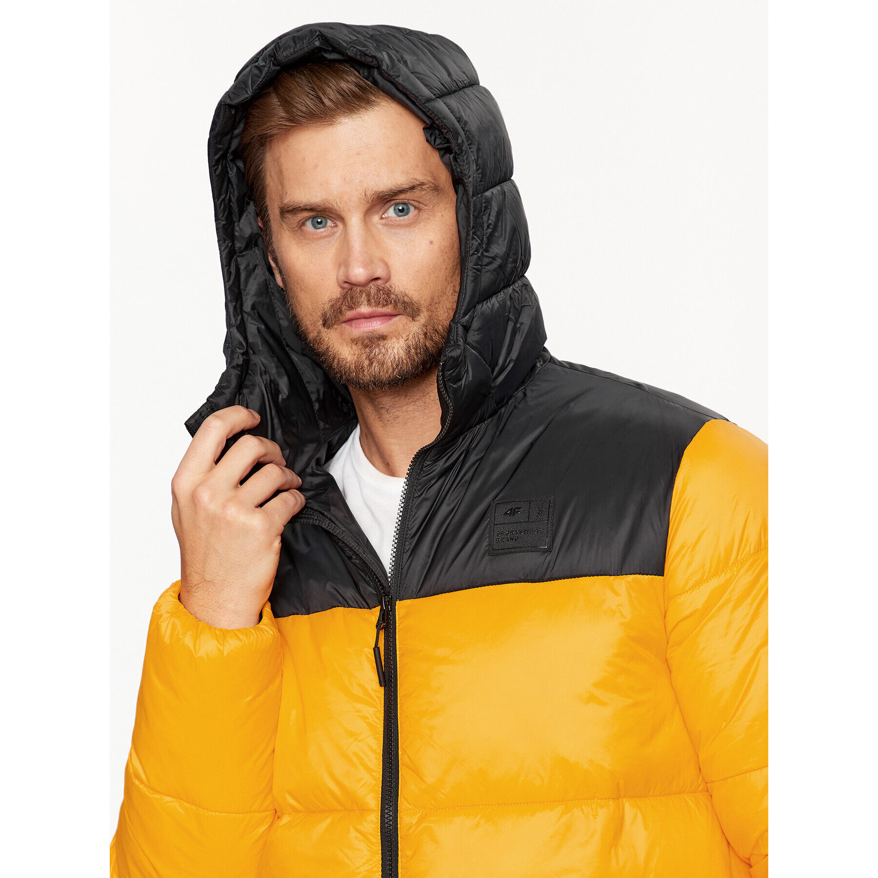 4F Пухено яке AW23TDJAM243 Оранжев Regular Fit - Pepit.bg
