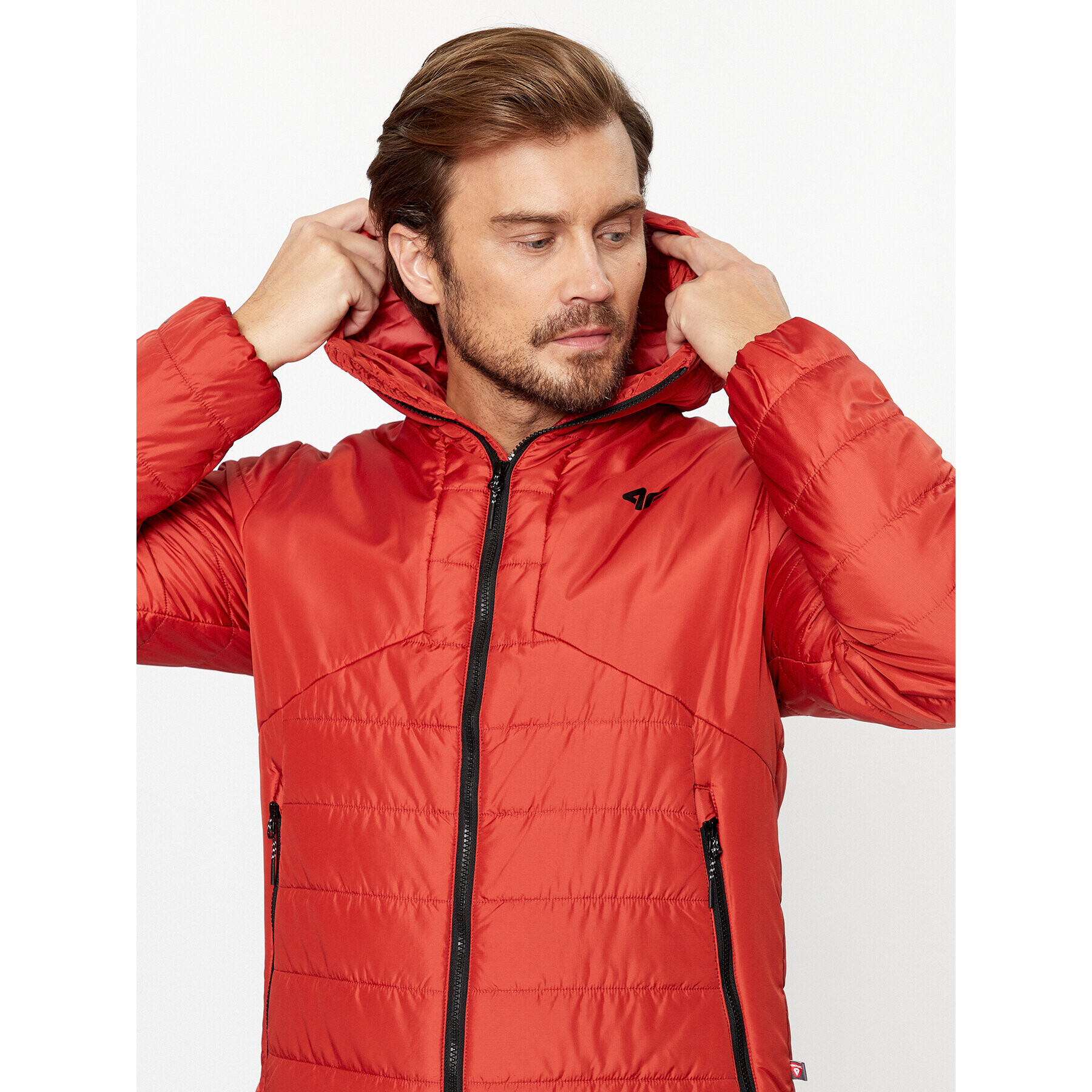 4F Пухено яке AW23TDJAM245 Кафяв Regular Fit - Pepit.bg