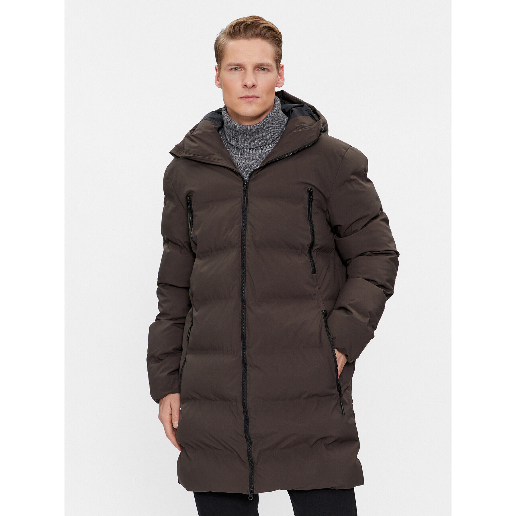 4F Пухено яке AW23TDJAM246 Каки Regular Fit - Pepit.bg