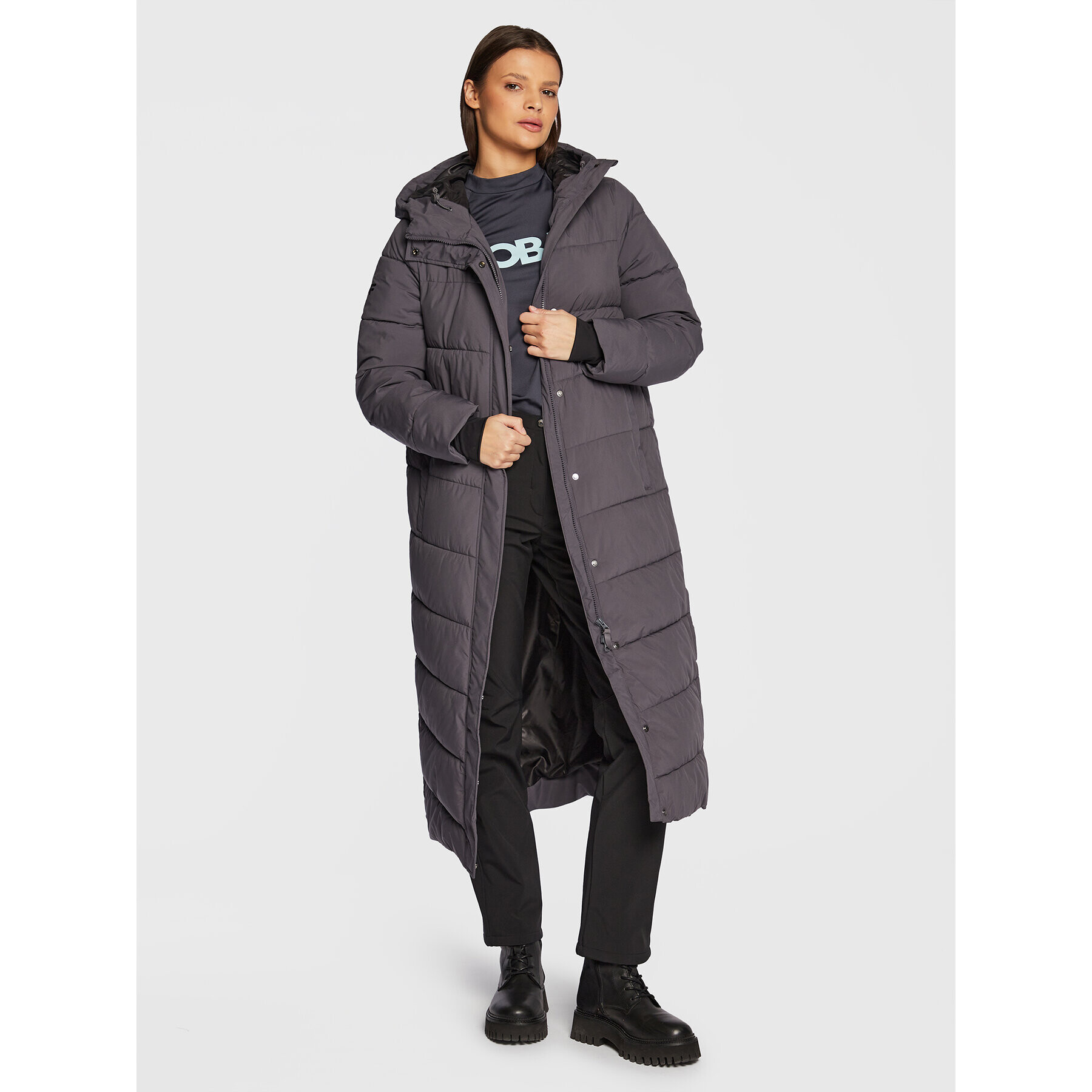 4F Пухено яке H4Z22-KUDP012 Сив Regular Fit - Pepit.bg