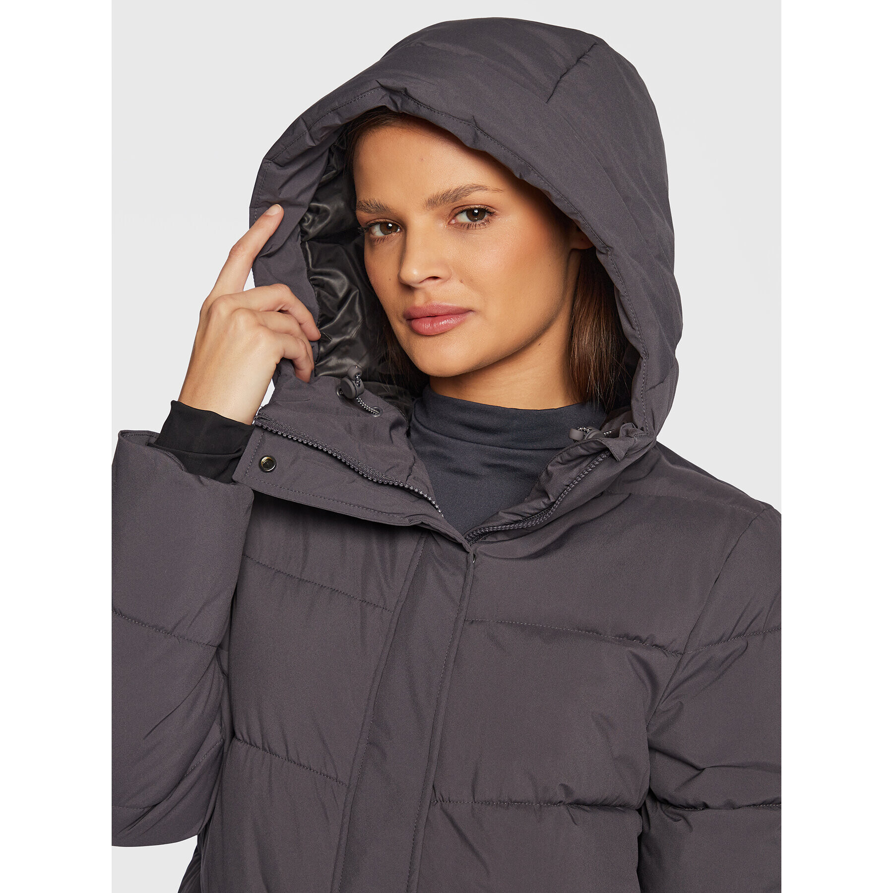 4F Пухено яке H4Z22-KUDP012 Сив Regular Fit - Pepit.bg