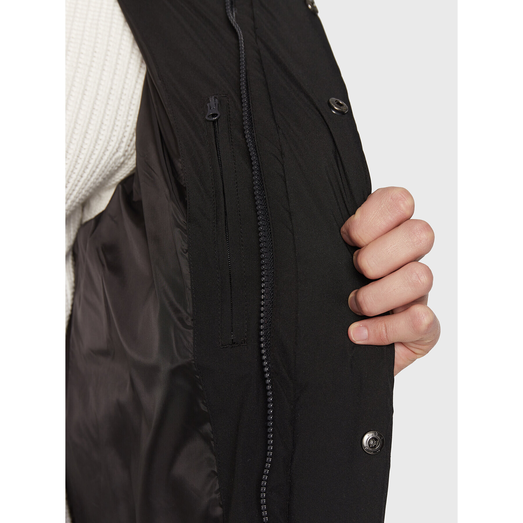 4F Пухено яке H4Z22-KUMP007 Черен Regular Fit - Pepit.bg