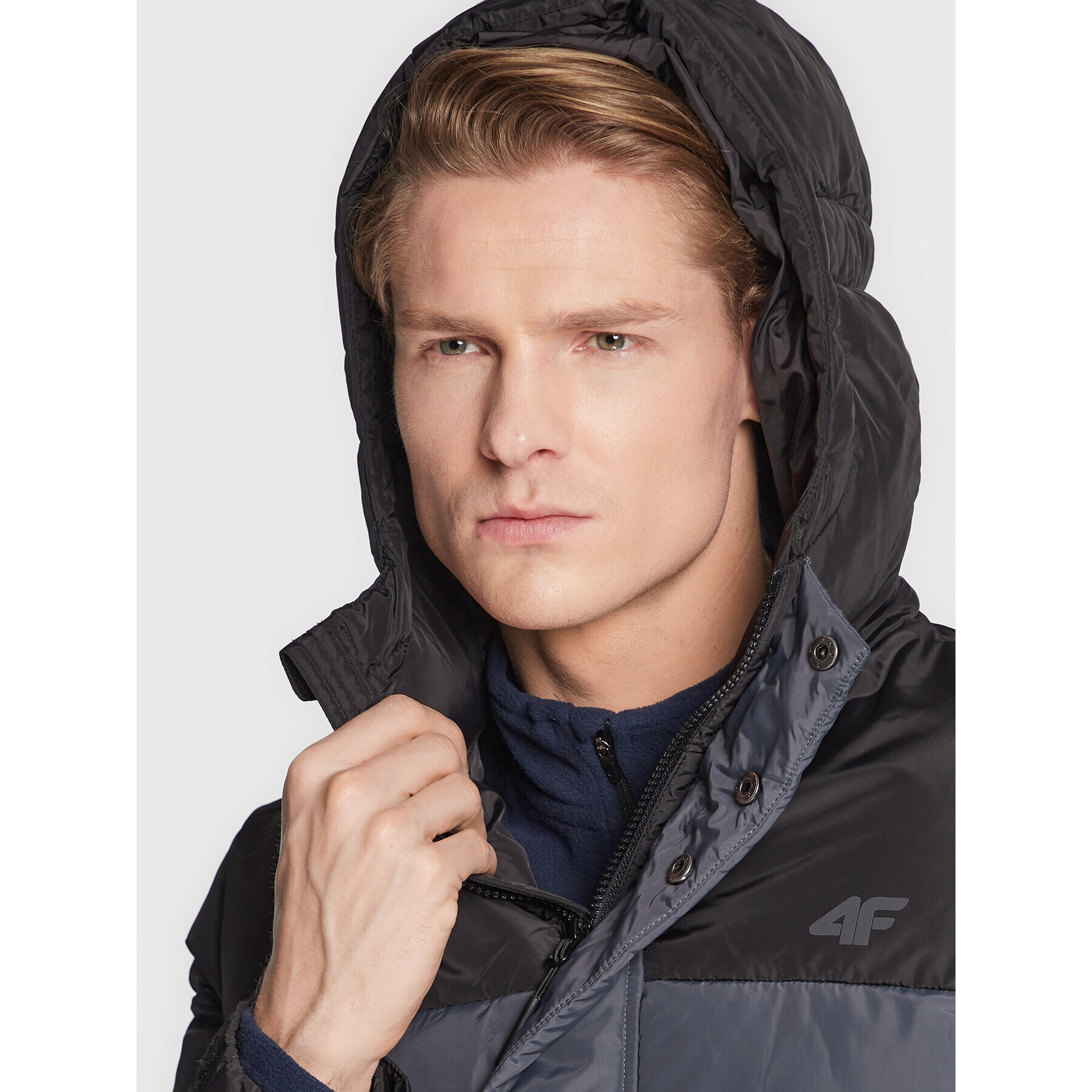 4F Пухено яке H4Z22-KUMP009 Сив Regular Fit - Pepit.bg