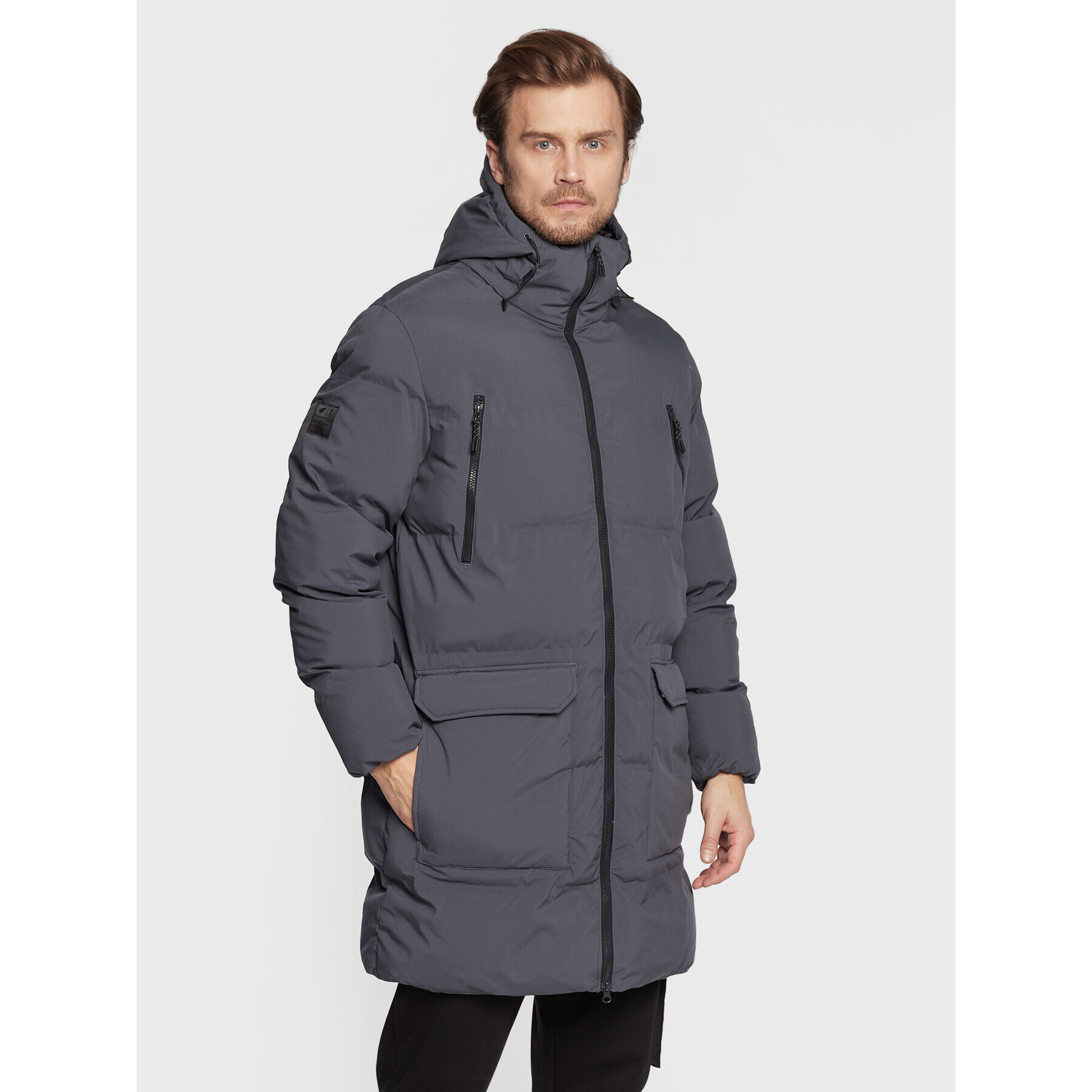 4F Пухено яке H4Z22-KUMP010 Сив Regular Fit - Pepit.bg