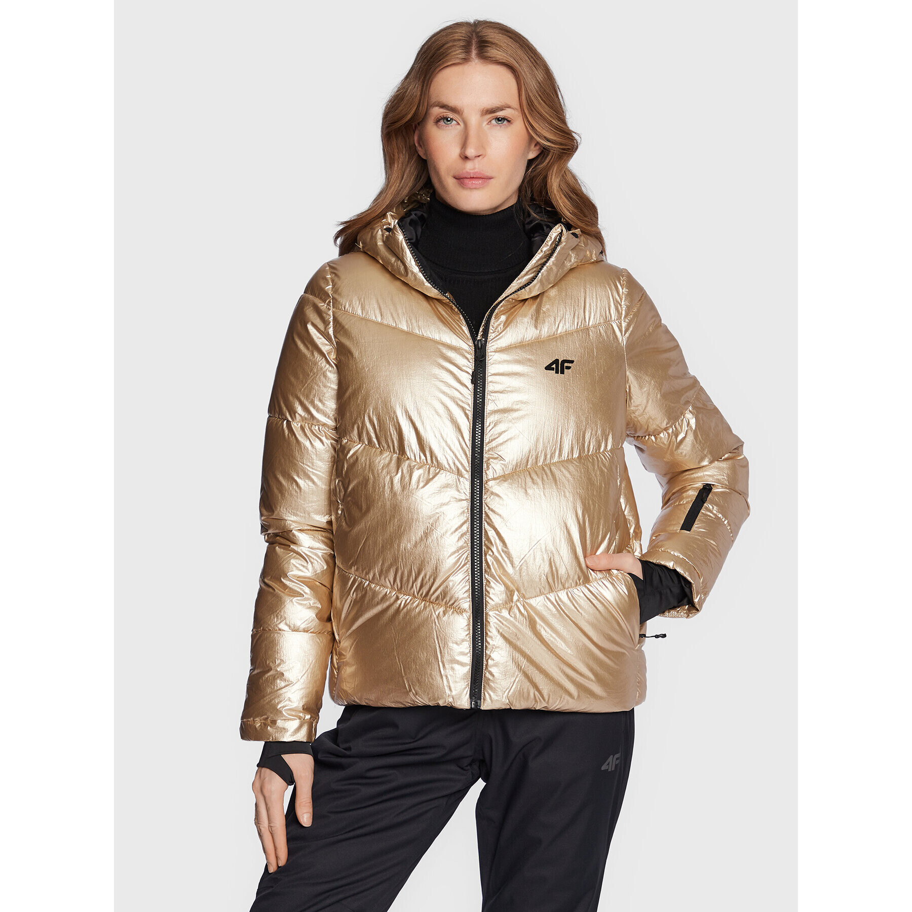 4F Скиорско яке H4Z22-KUDN004 Златист Regular Fit - Pepit.bg